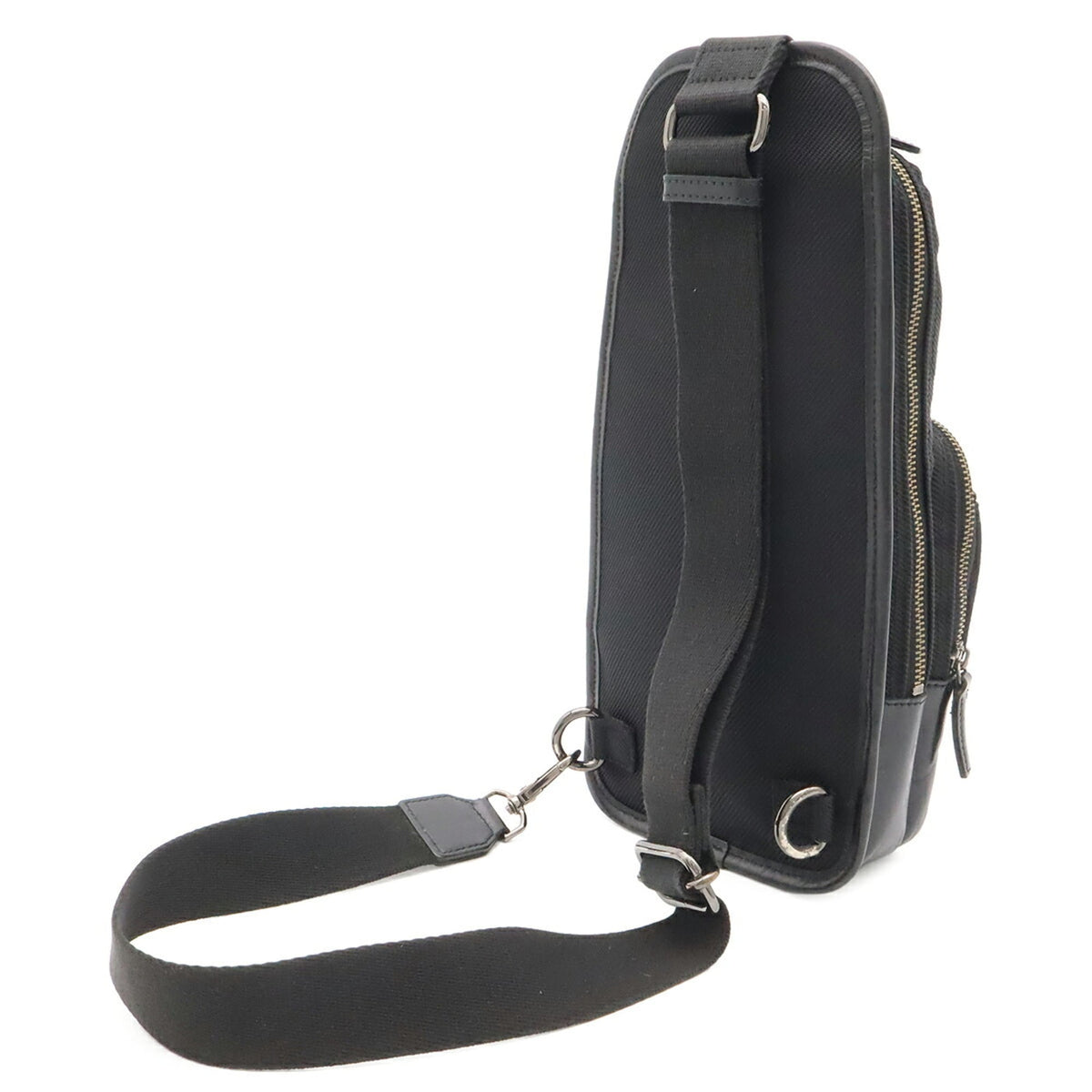Burberry Black Nylon Canvas Leather Shoulder Bag Sling Bag (Pre-Owned)