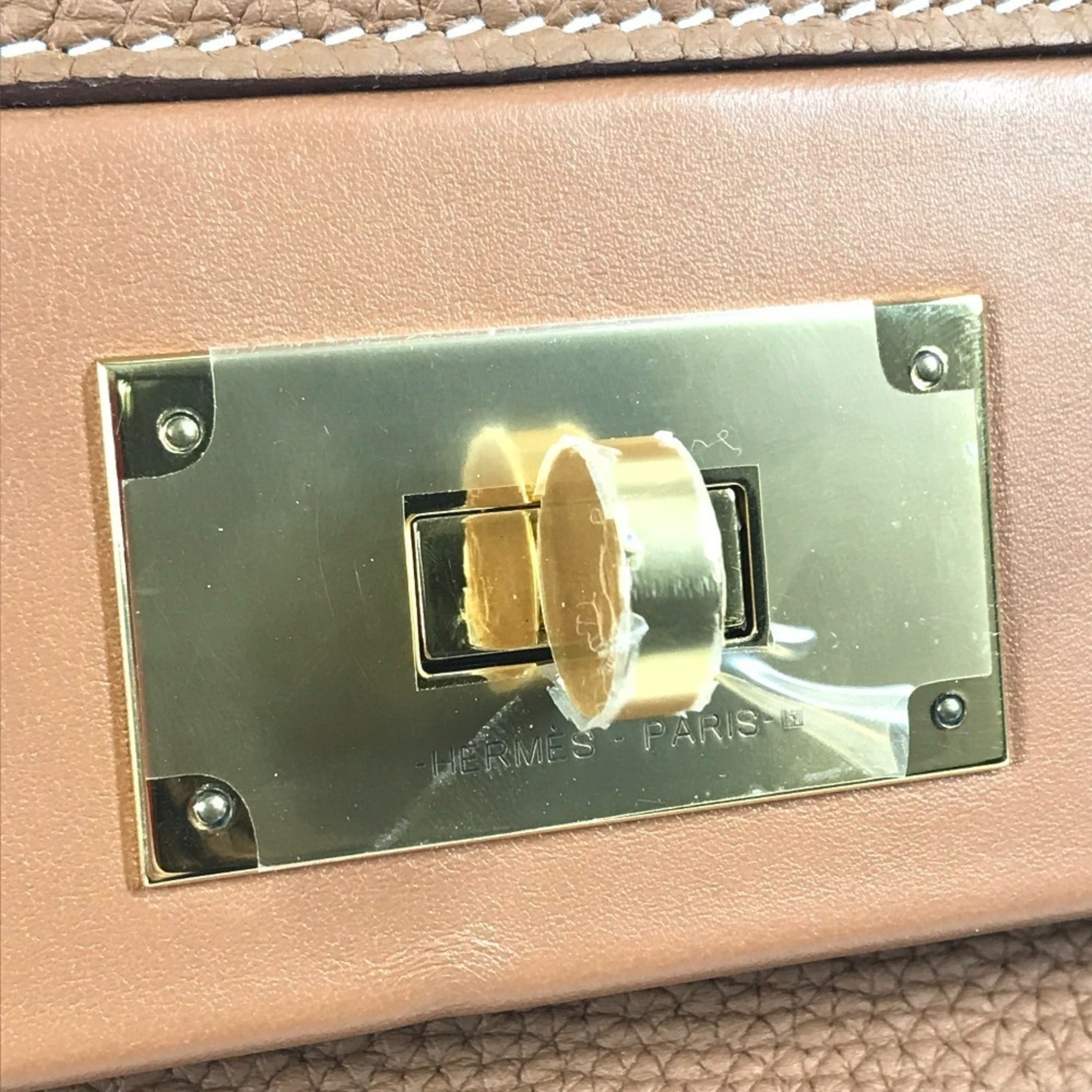 Hermes Gold Togo Leather Handbag Shoulder Bag (Pre-Owned)
