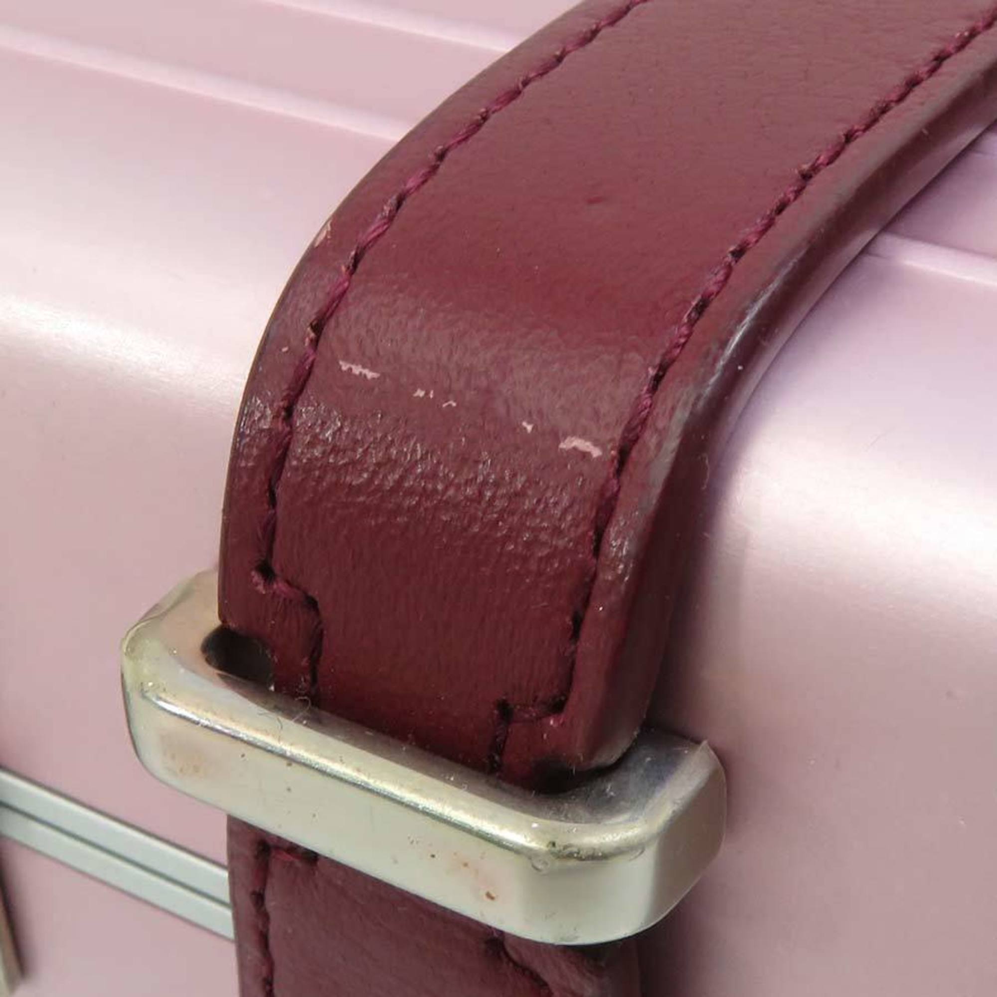 Christian Dior Burgundy Metallic Pink Leather Aluminum Shoulder Bag (Pre-Owned)