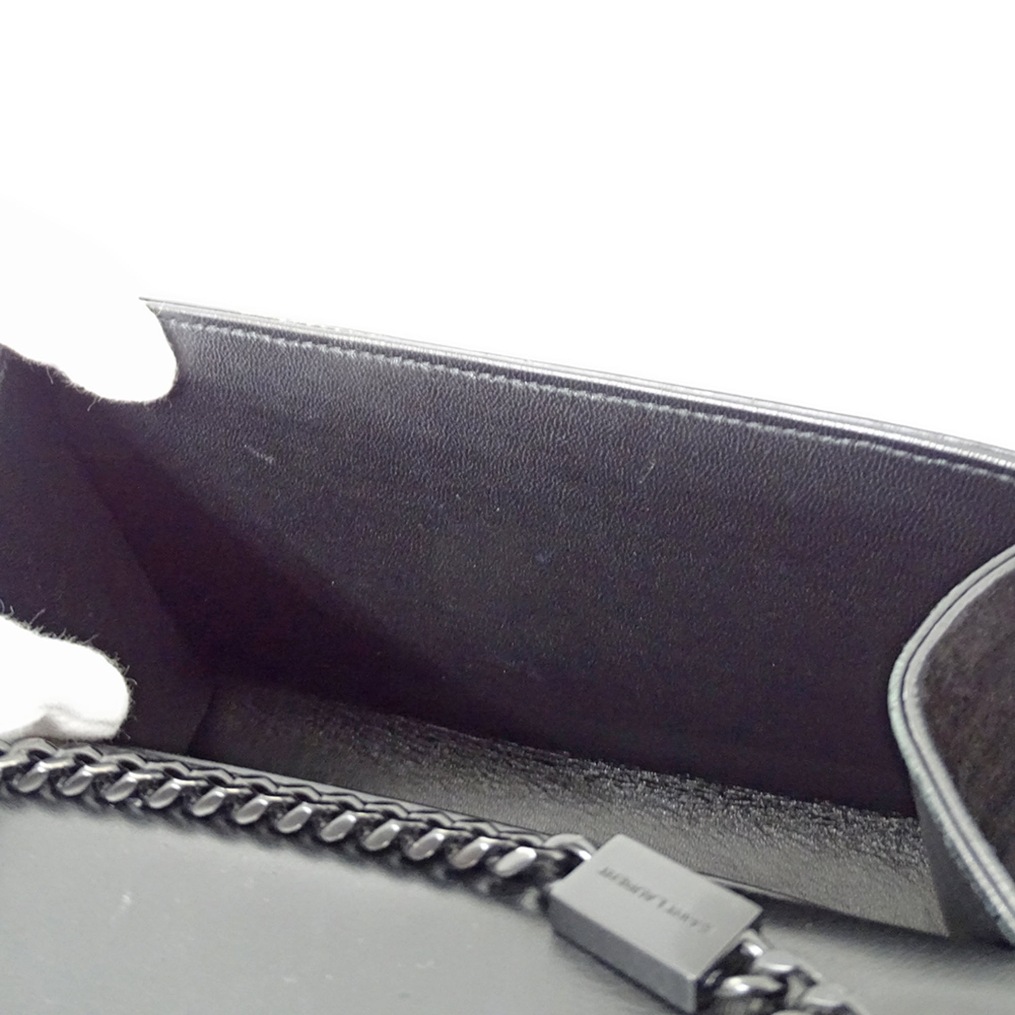 Saint Laurent Black Suede Rhinestone Handbag Shoulder Bag (Pre-Owned)