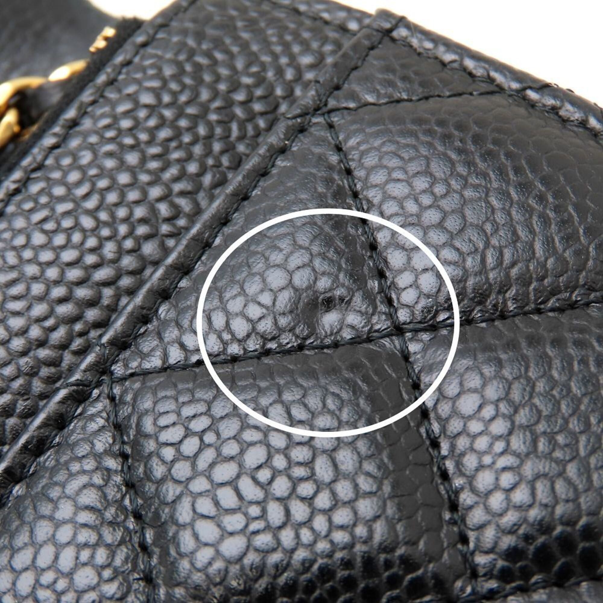 Chanel Black Grained Calfskin Chain/Shoulder Wallet (Pre-Owned)