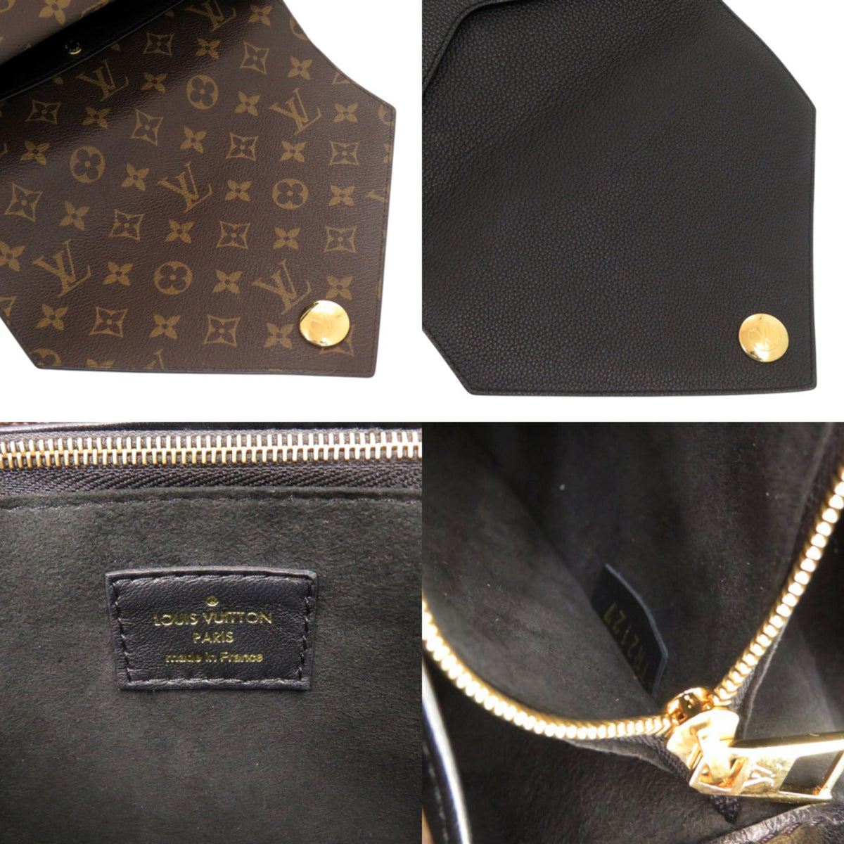Louis Vuitton Brown Noir Leather Monogram Handbag Shoulder Bag (Pre-Owned)