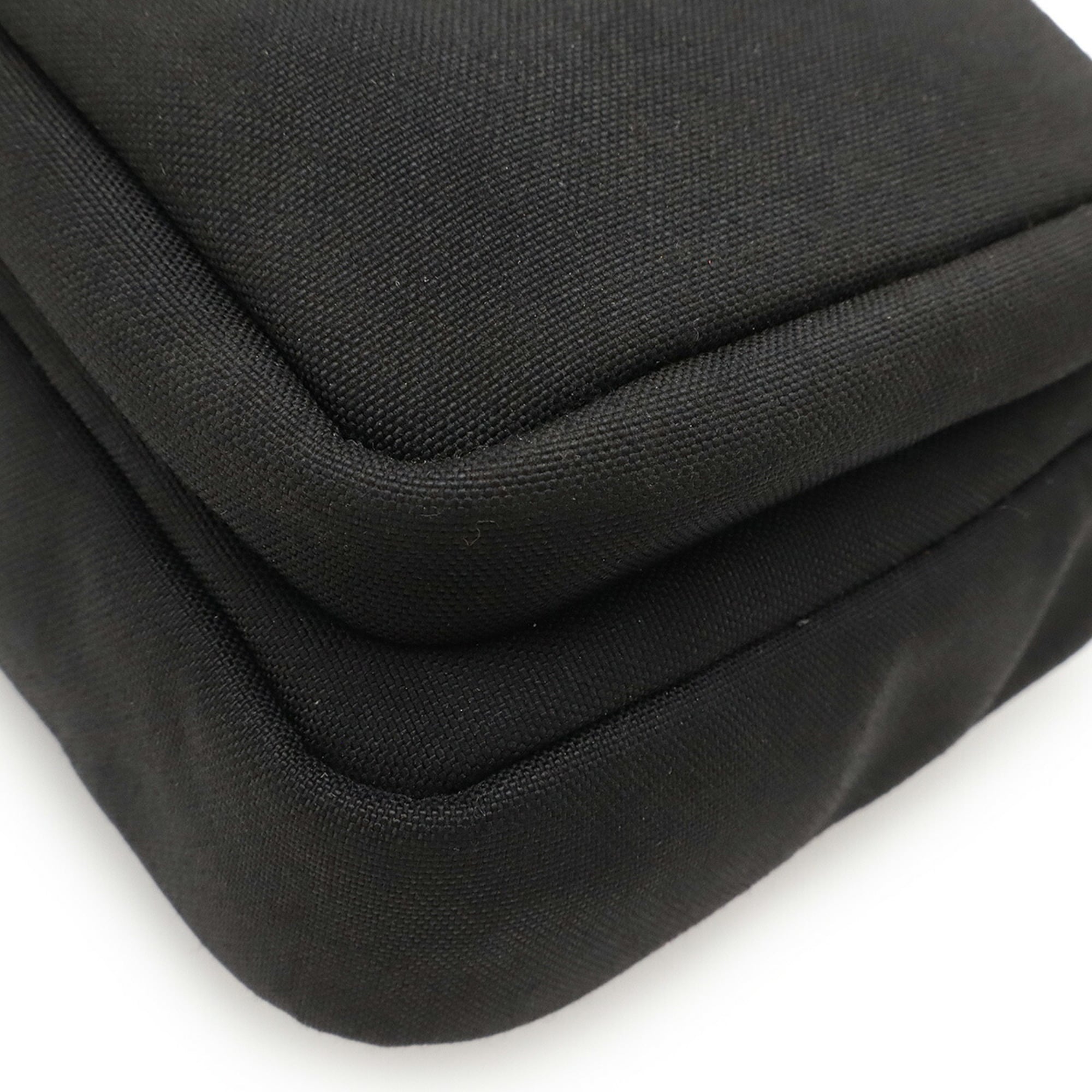 Yves Saint Laurent Black Canvas Leather Pochette Shoulder Bag (Pre-Owned)
