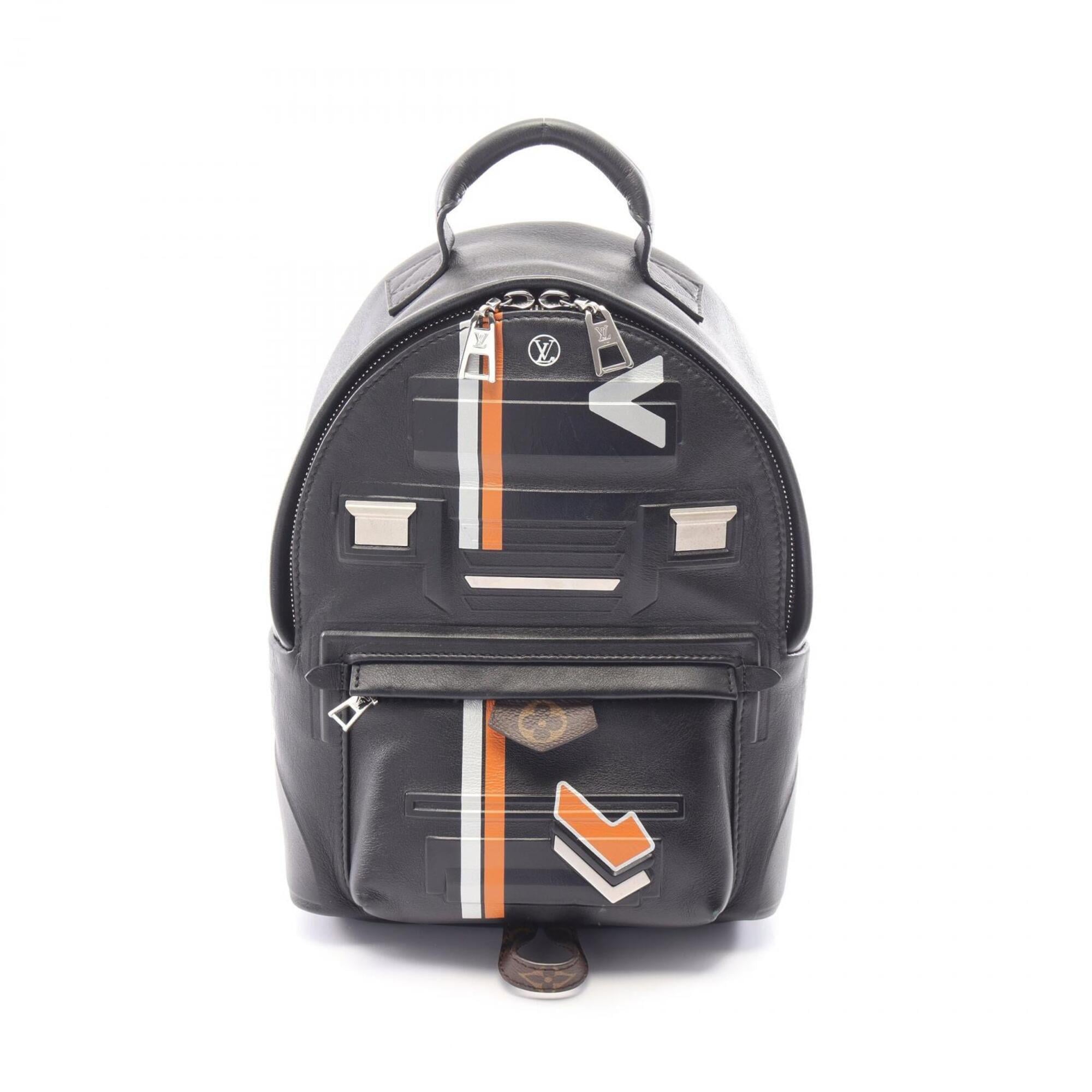Louis Vuitton Black Leather Backpack Handbag (Pre-Owned)