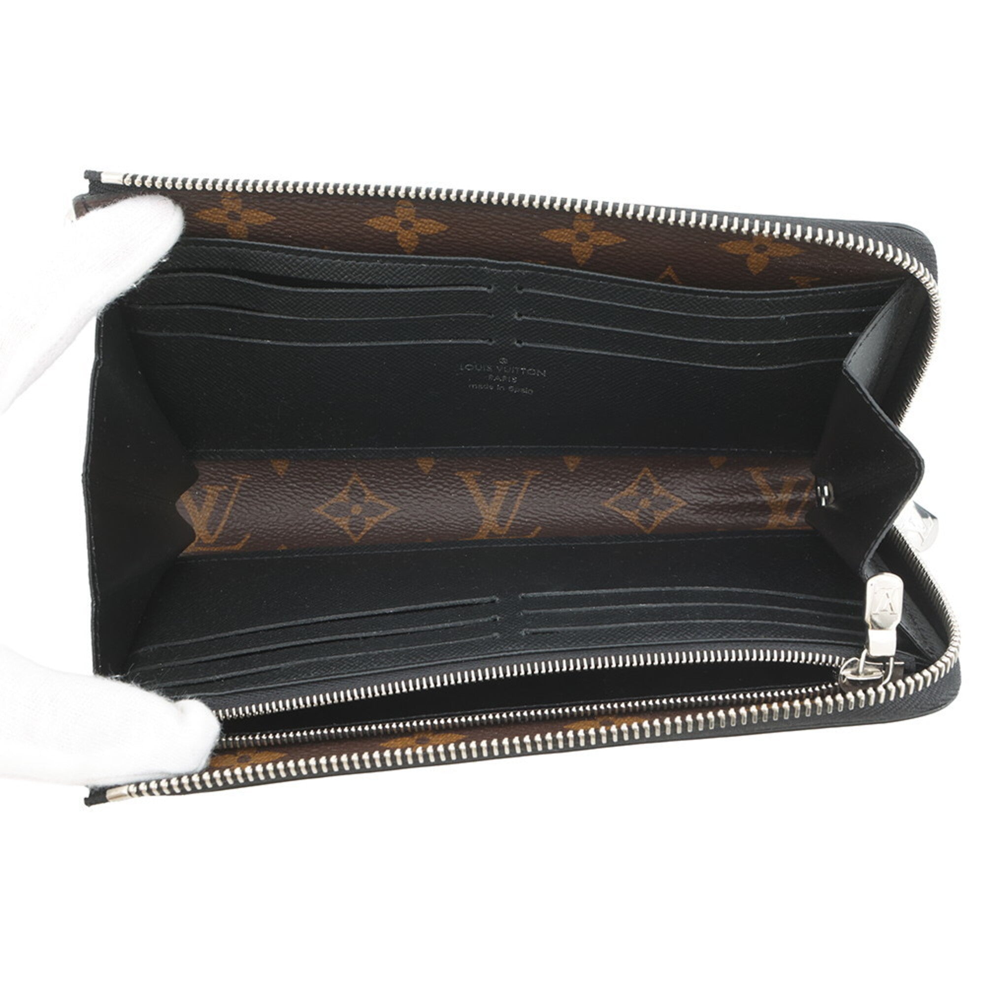 Louis Vuitton Black Monogram Macassar Noir Monogram Long Wallet (Bi-Fold) (Pre-Owned)