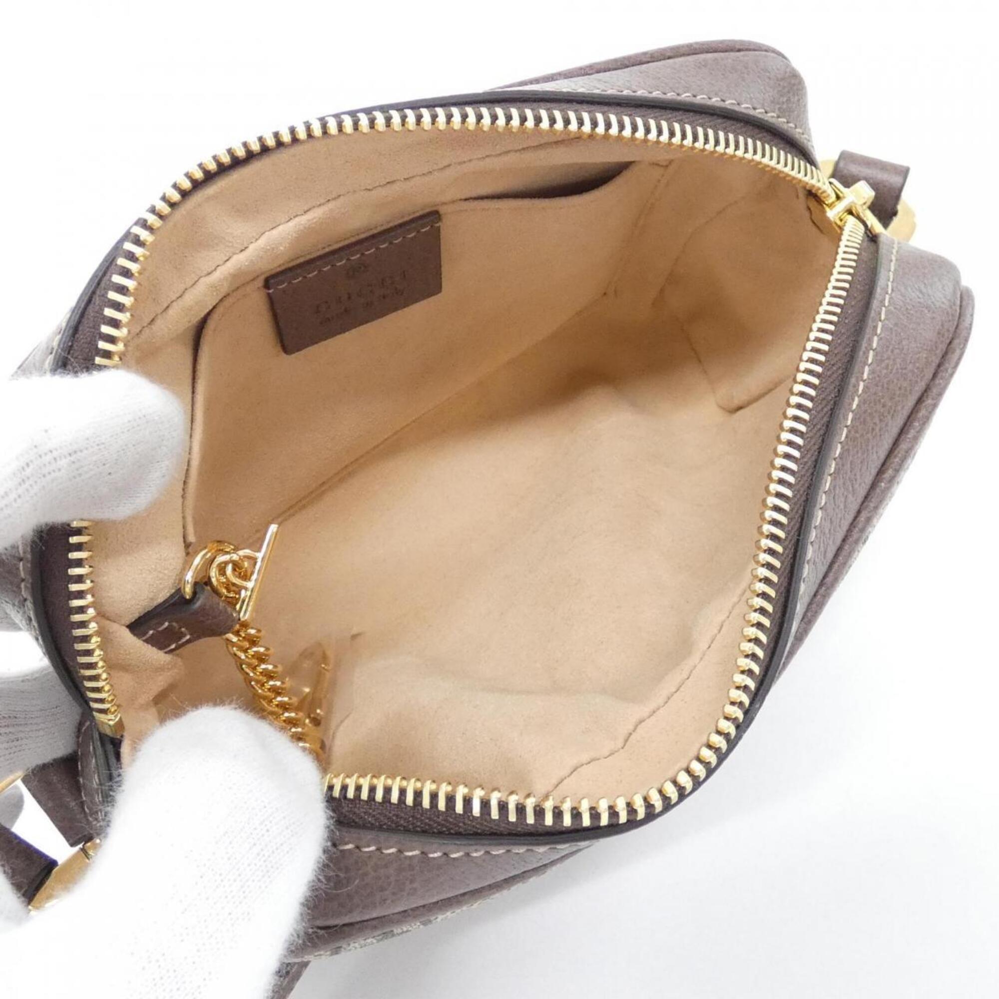 Gucci Beige Brown Gg Supreme Leather Shoulder Bag (Pre-Owned)