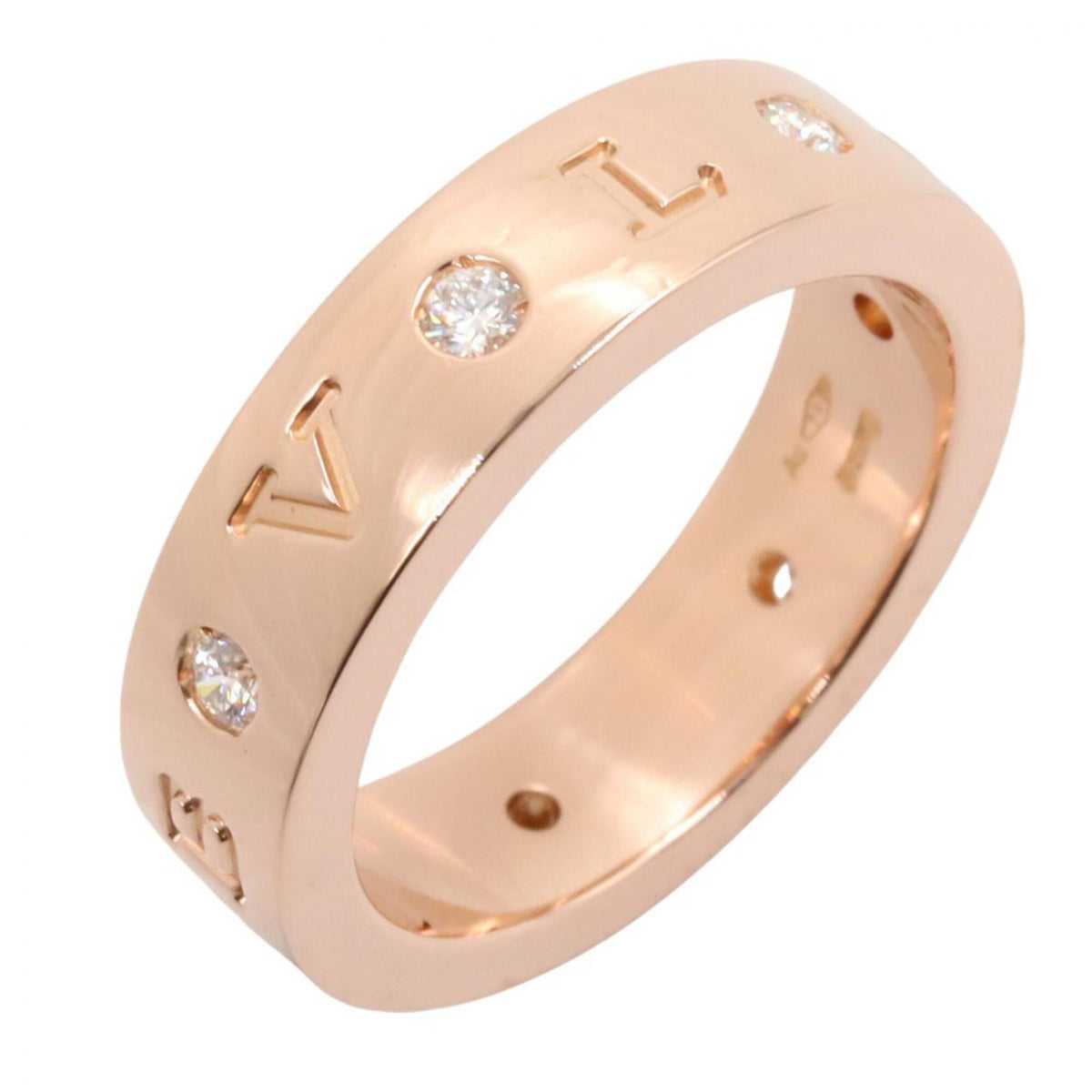 Bvlgari Gold Clear Pink Gold (18K) Band Ring (Pre-Owned)