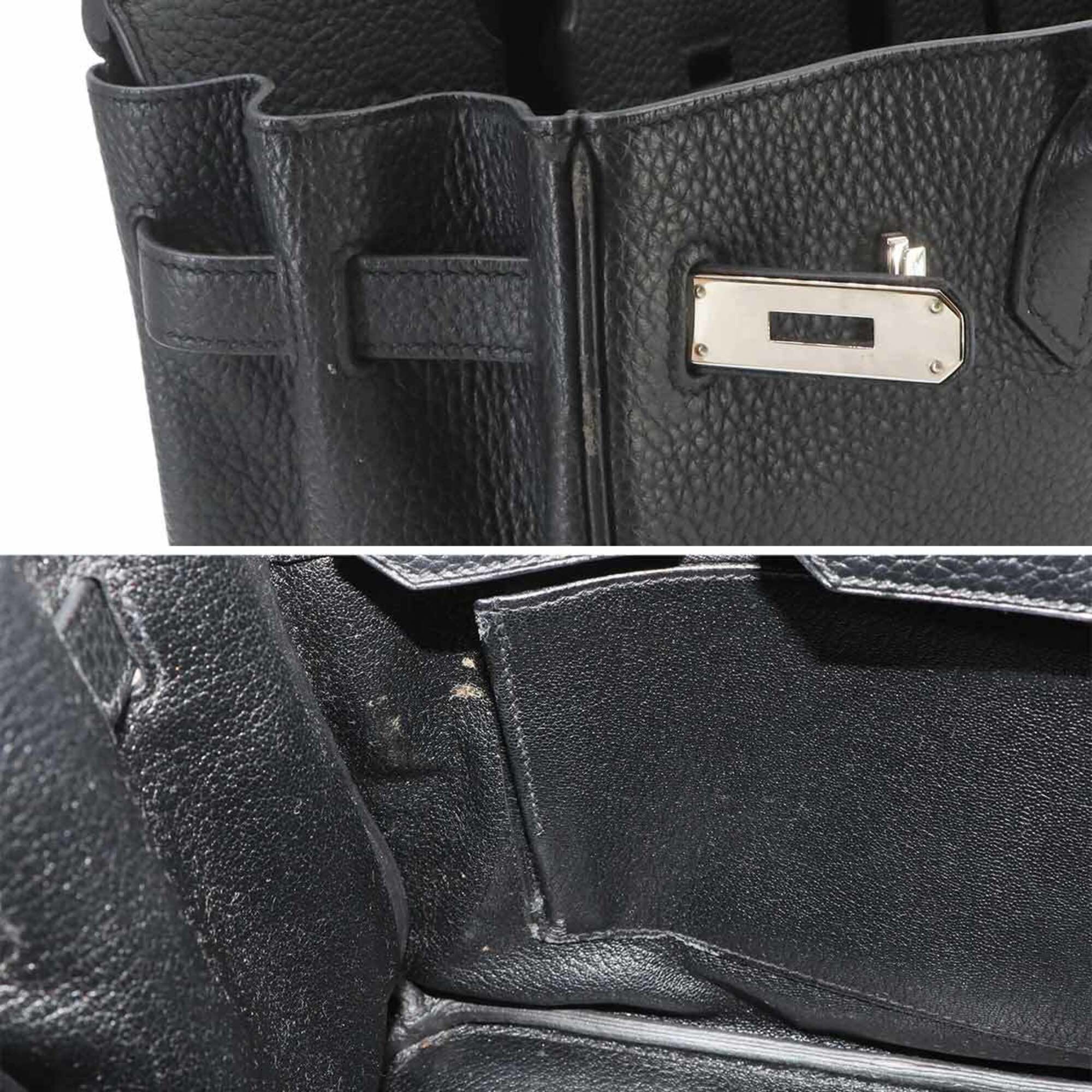 Hermes Black Taurillon Clemence Leather Handbag (Pre-Owned)