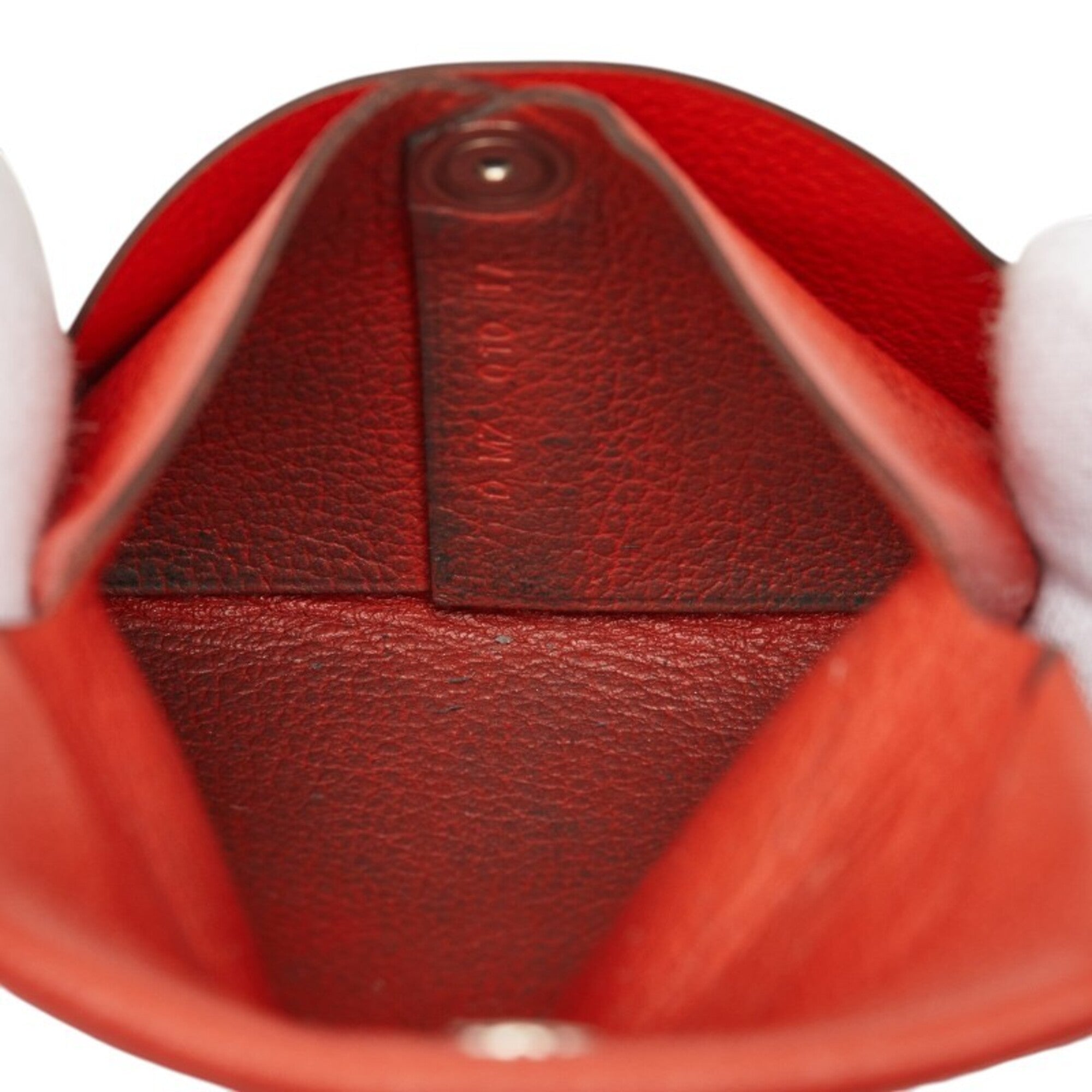 Hermes Red Color Leather Coin Purse/Coin Case (Pre-Owned)