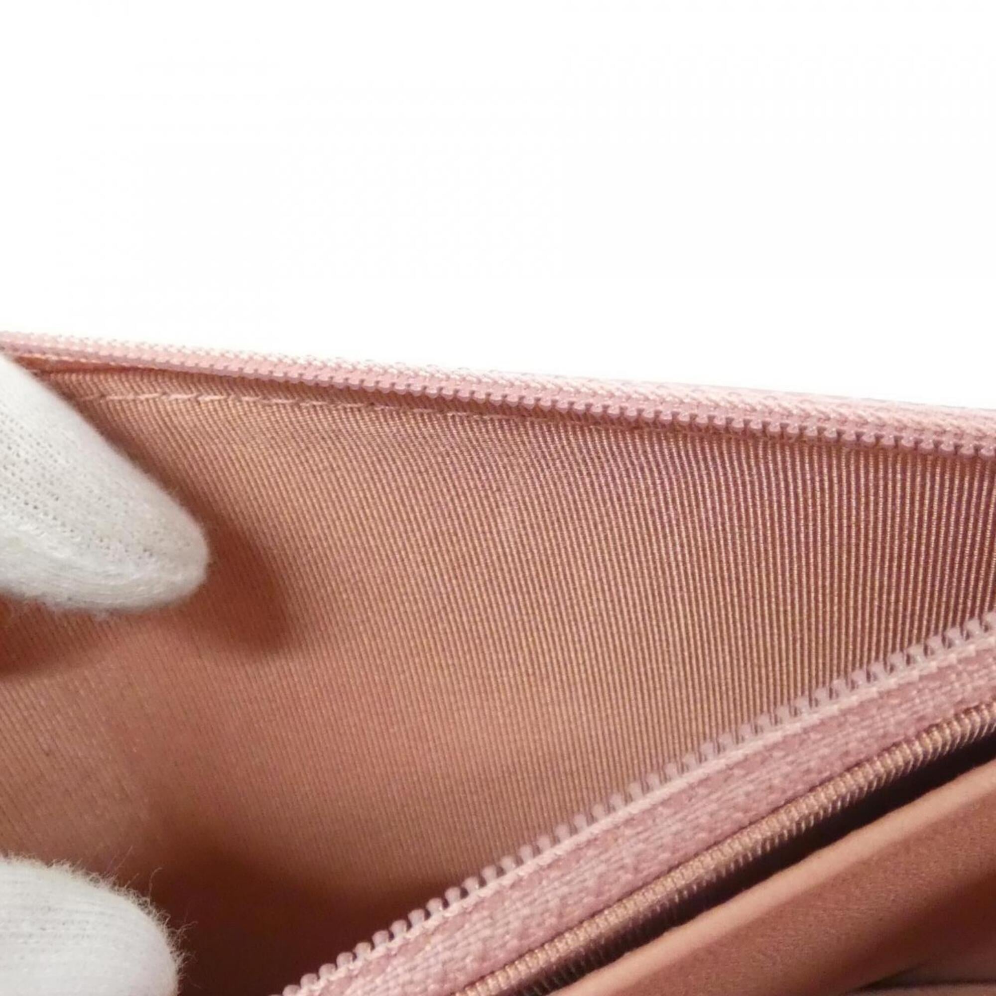 Chanel Pink Leather Chain/Shoulder Wallet (Pre-Owned)
