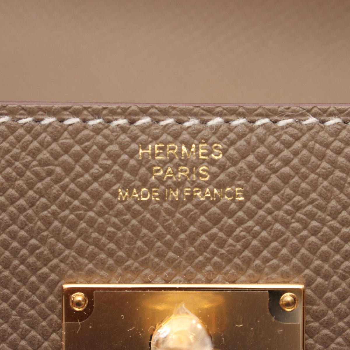 Hermes Etoupe Gray Gray Epsom Leather Handbag Shoulder Bag (Pre-Owned)