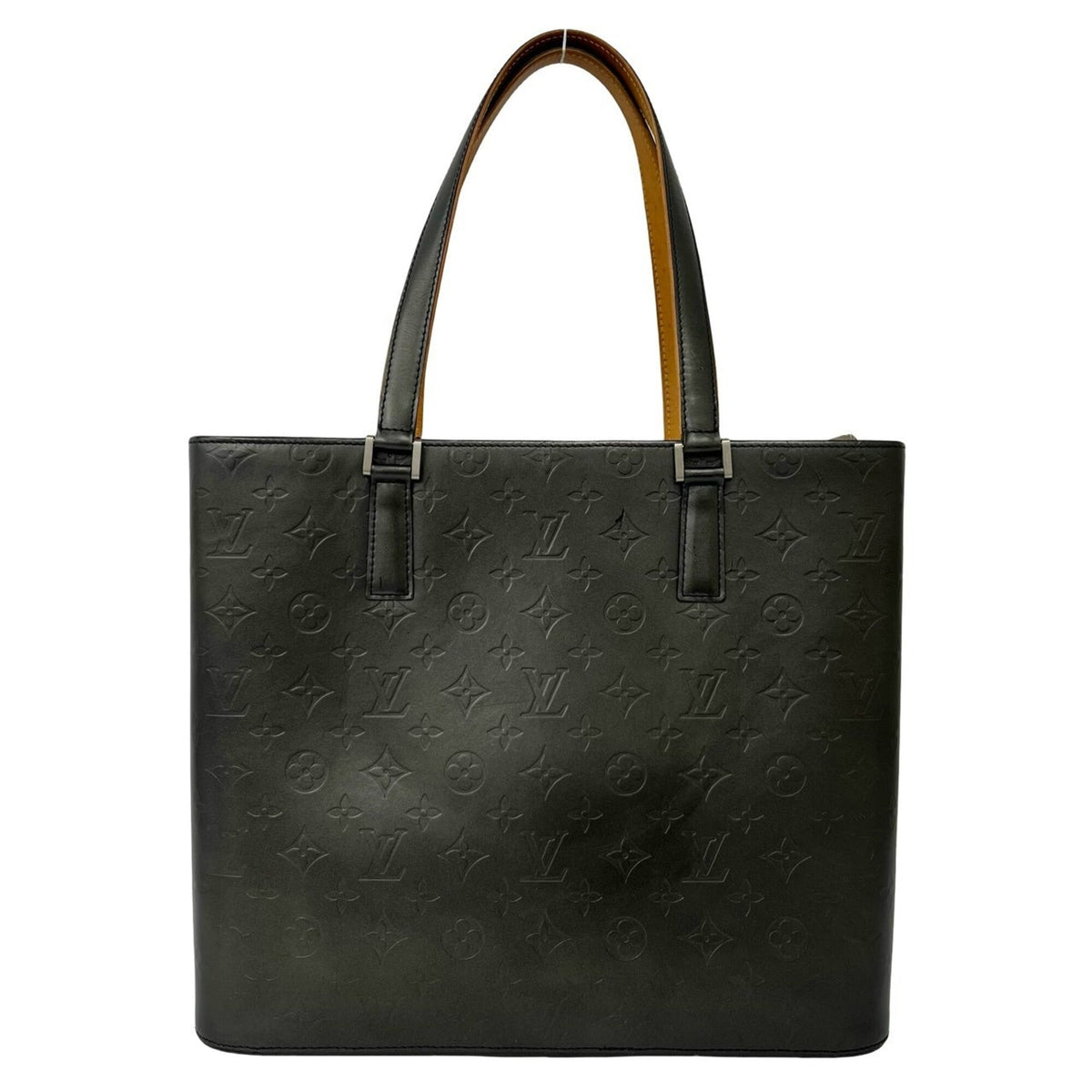 Louis Vuitton Black Leather Handbag Tote Bag (Pre-Owned)
