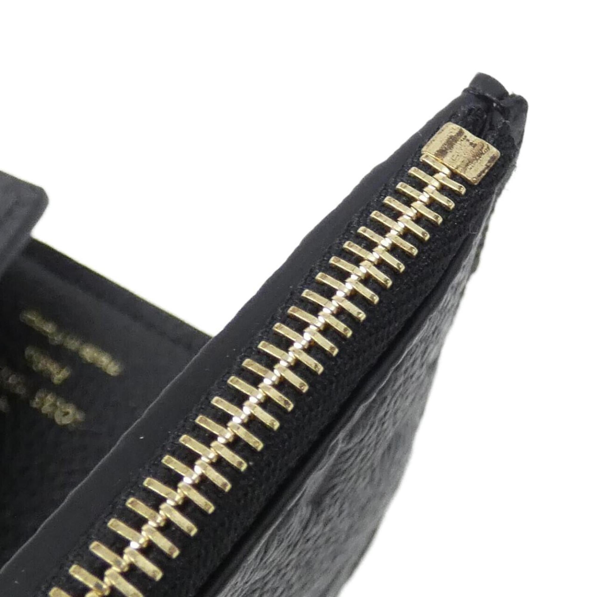 Louis Vuitton Black Leather Wallet (Tri-Fold) (Pre-Owned)