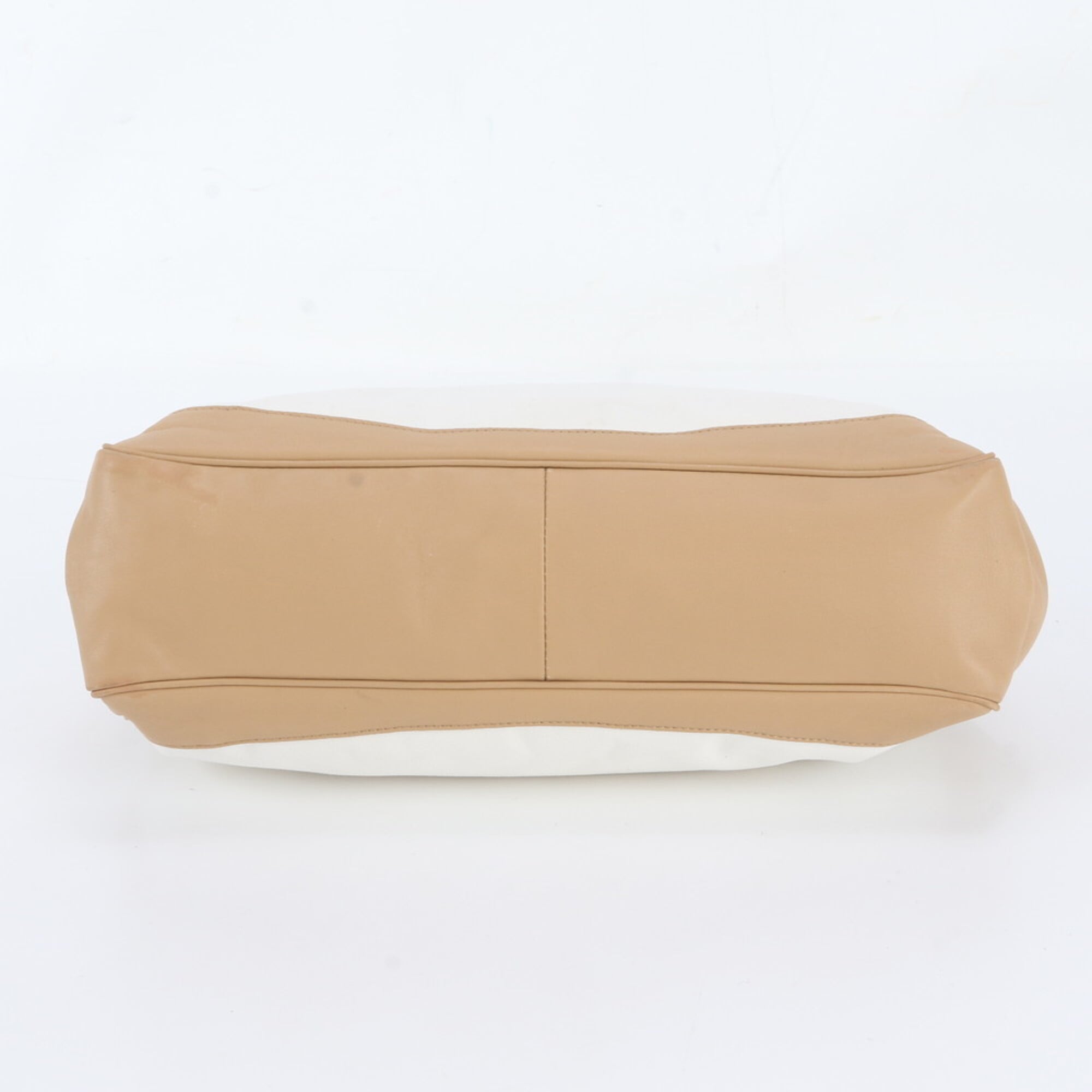 Gucci Beige White Leather Handbag Tote Bag (Pre-Owned)
