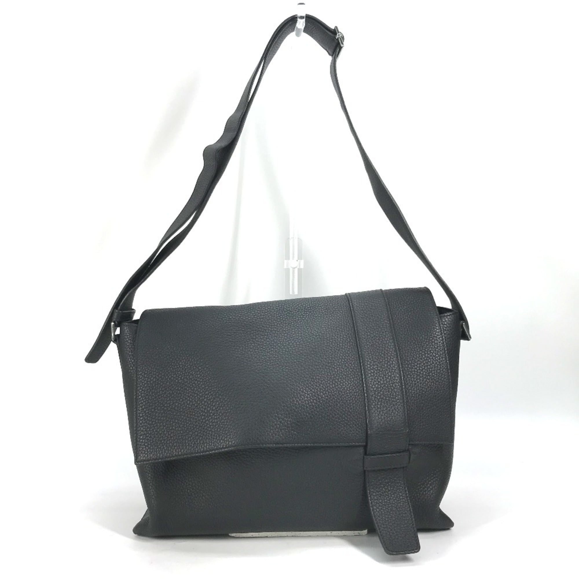 Hermes Black Taurillon Clemence Leather Messenger Bag Shoulder Bag (Pre-Owned)