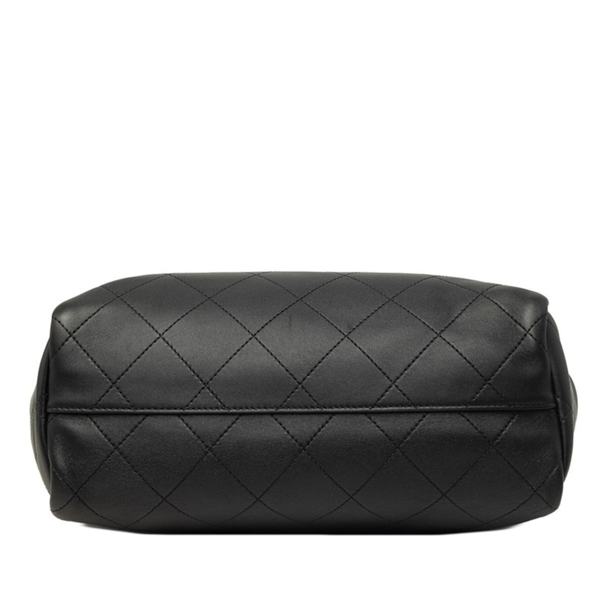 Chanel Wild Stitch Black Leather Shoulder Bag Tote Bag (Pre-Owned)