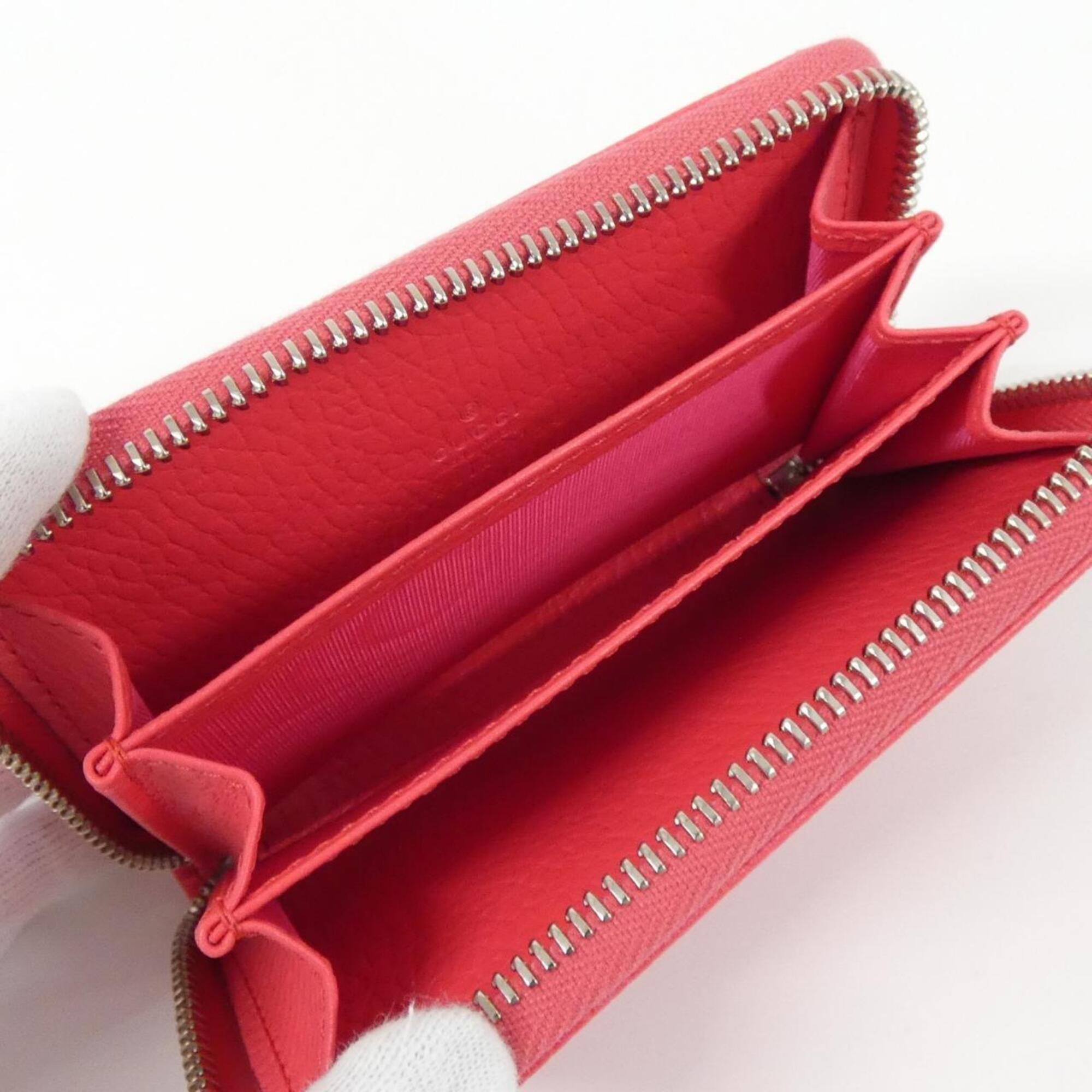 Gucci Coral Pink Leather Coin Purse/Coin Case (Pre-Owned)