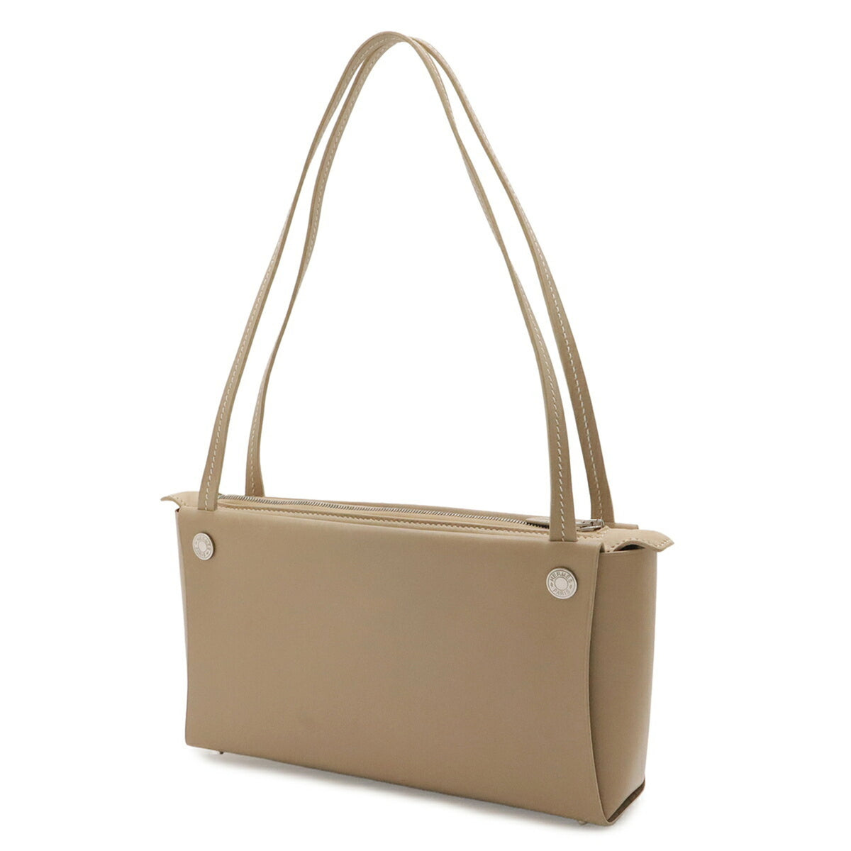 Hermes Beige Leather Shoulder Bag Tote Bag (Pre-Owned)