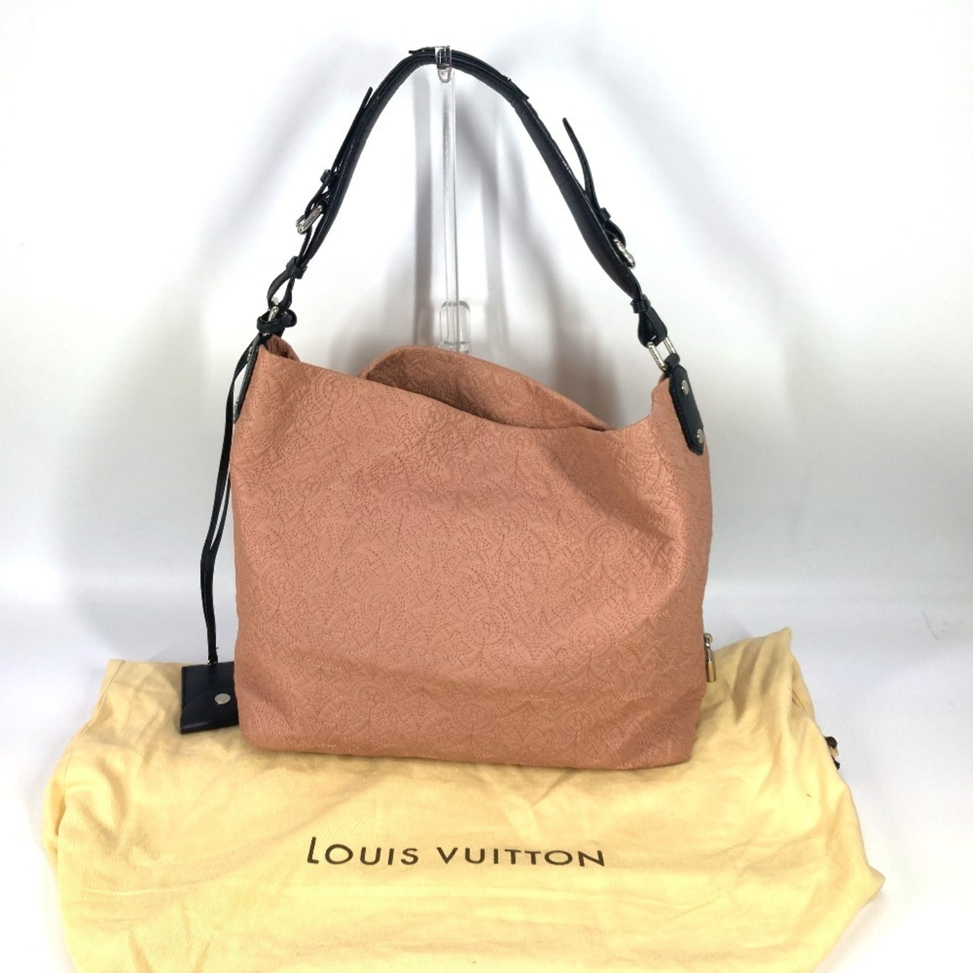 Louis Vuitton Black Pink Leather Shoulder Bag Tote Bag (Pre-Owned)