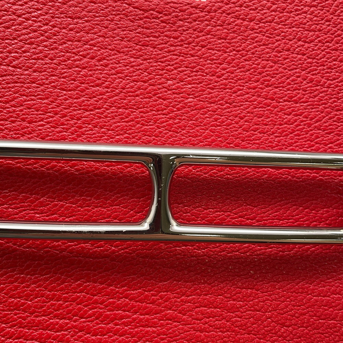 Hermes Red Color Chevre Myzore Leather Wallet (Bi-Fold) (Pre-Owned)