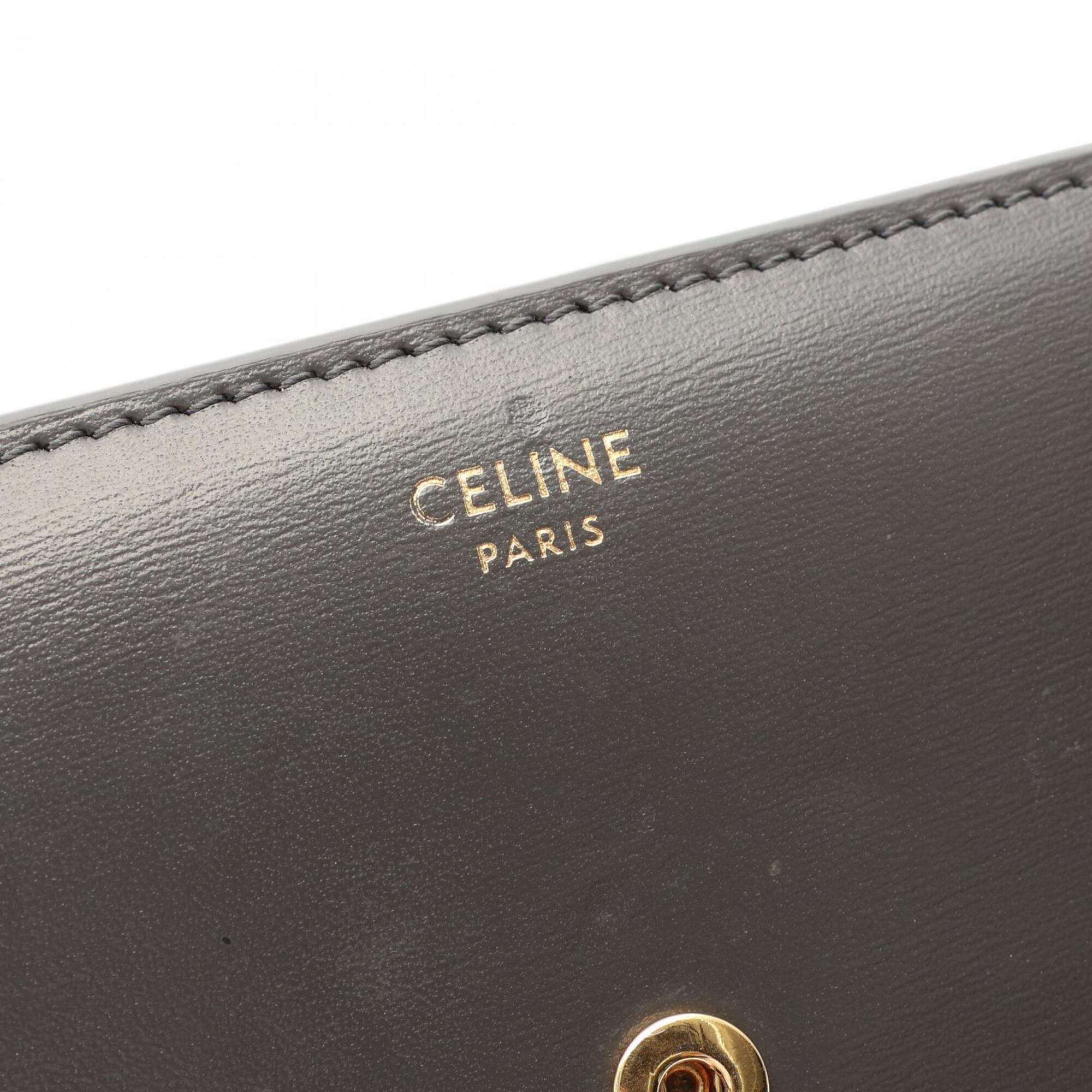 Celine Gray Leather Wallet (Tri-Fold) (Pre-Owned)