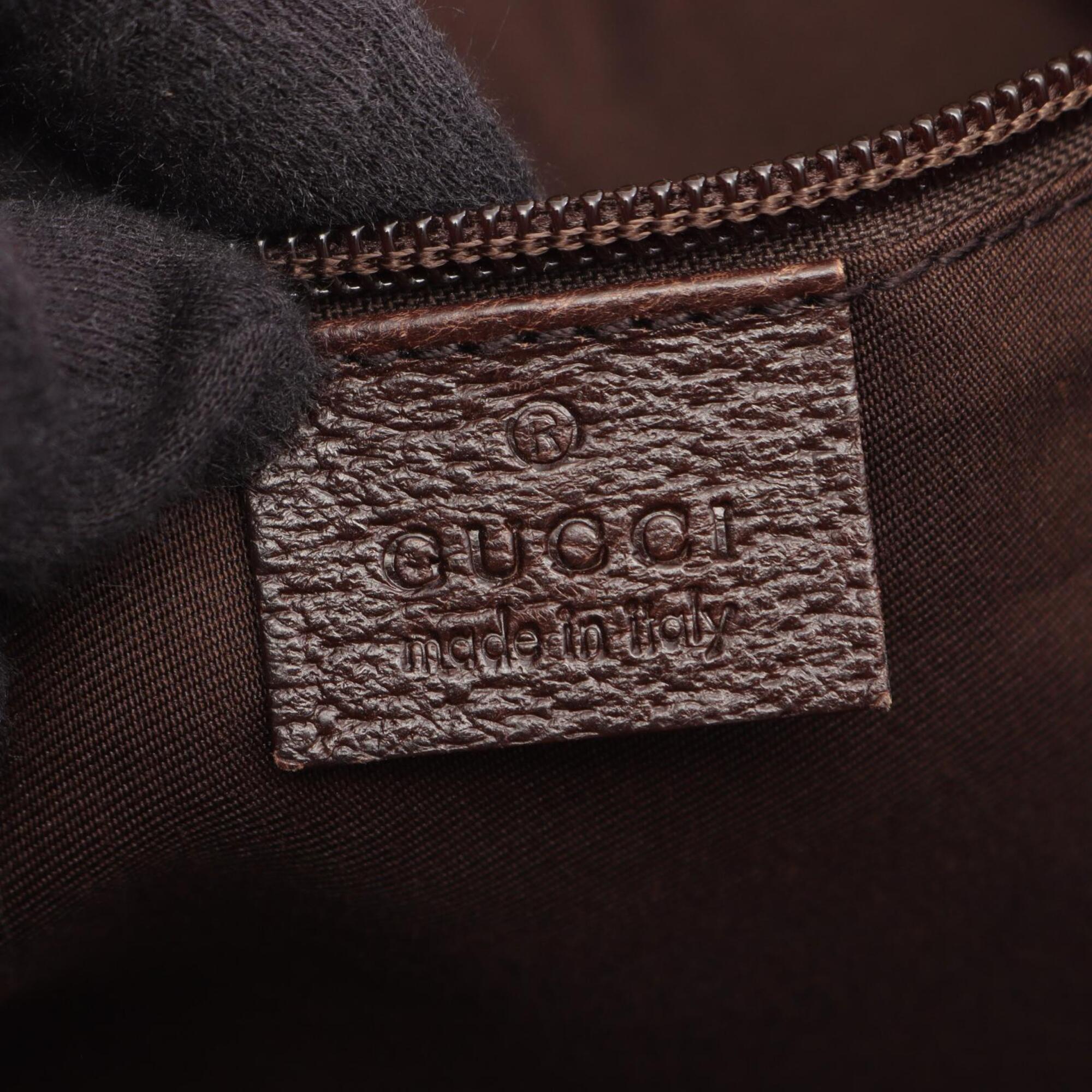 Gucci Beige Multi-Color Leather Canvas Handbag Tote Bag (Pre-Owned)