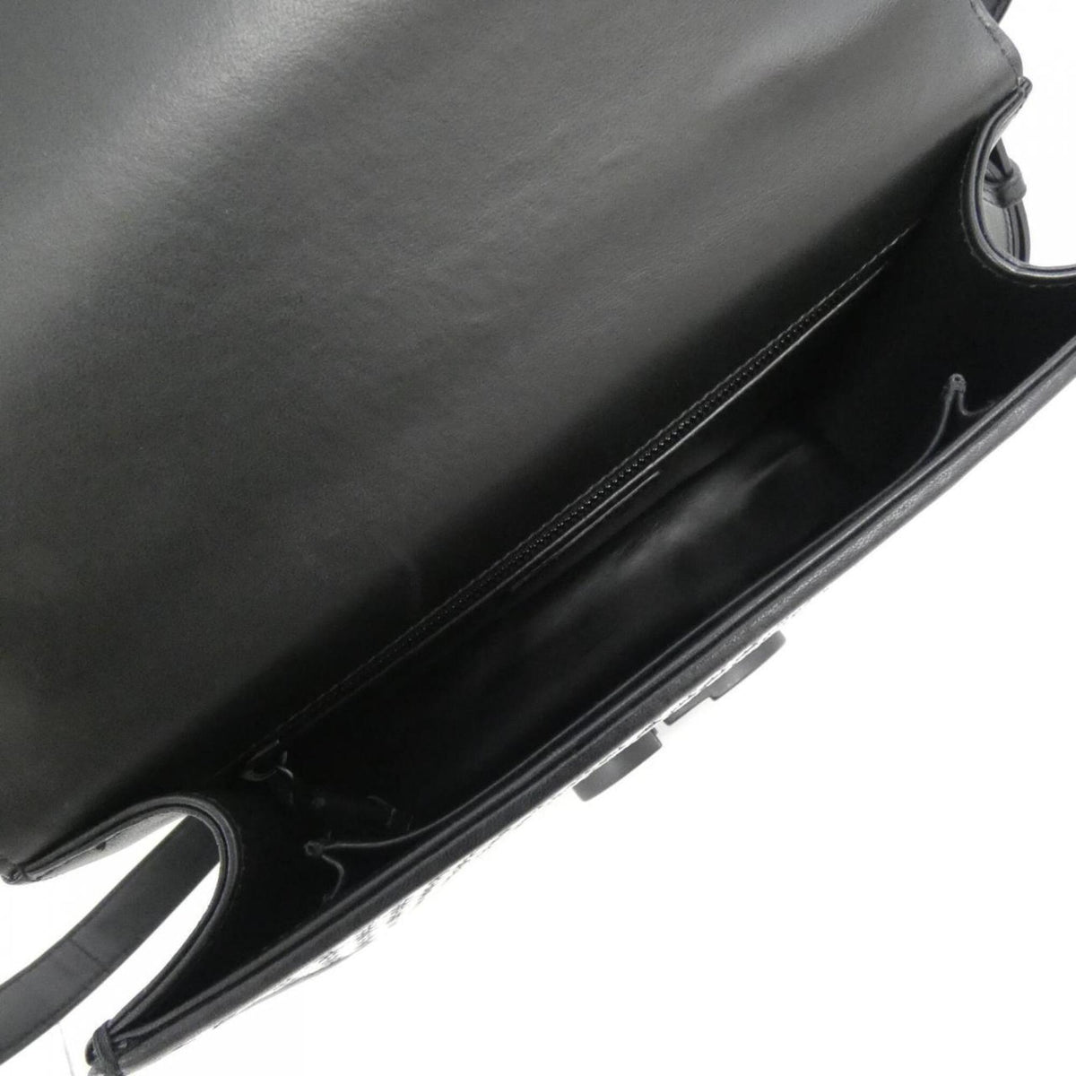 Christian Dior Black White Leather Shoulder Bag (Pre-Owned)