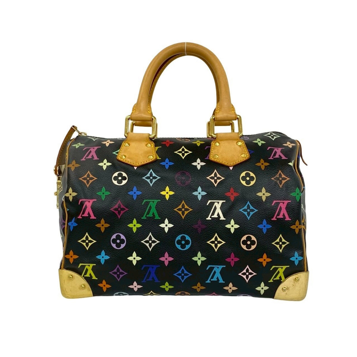 Louis Vuitton Black Multi-Color Leather Pvc Handbag (Pre-Owned)