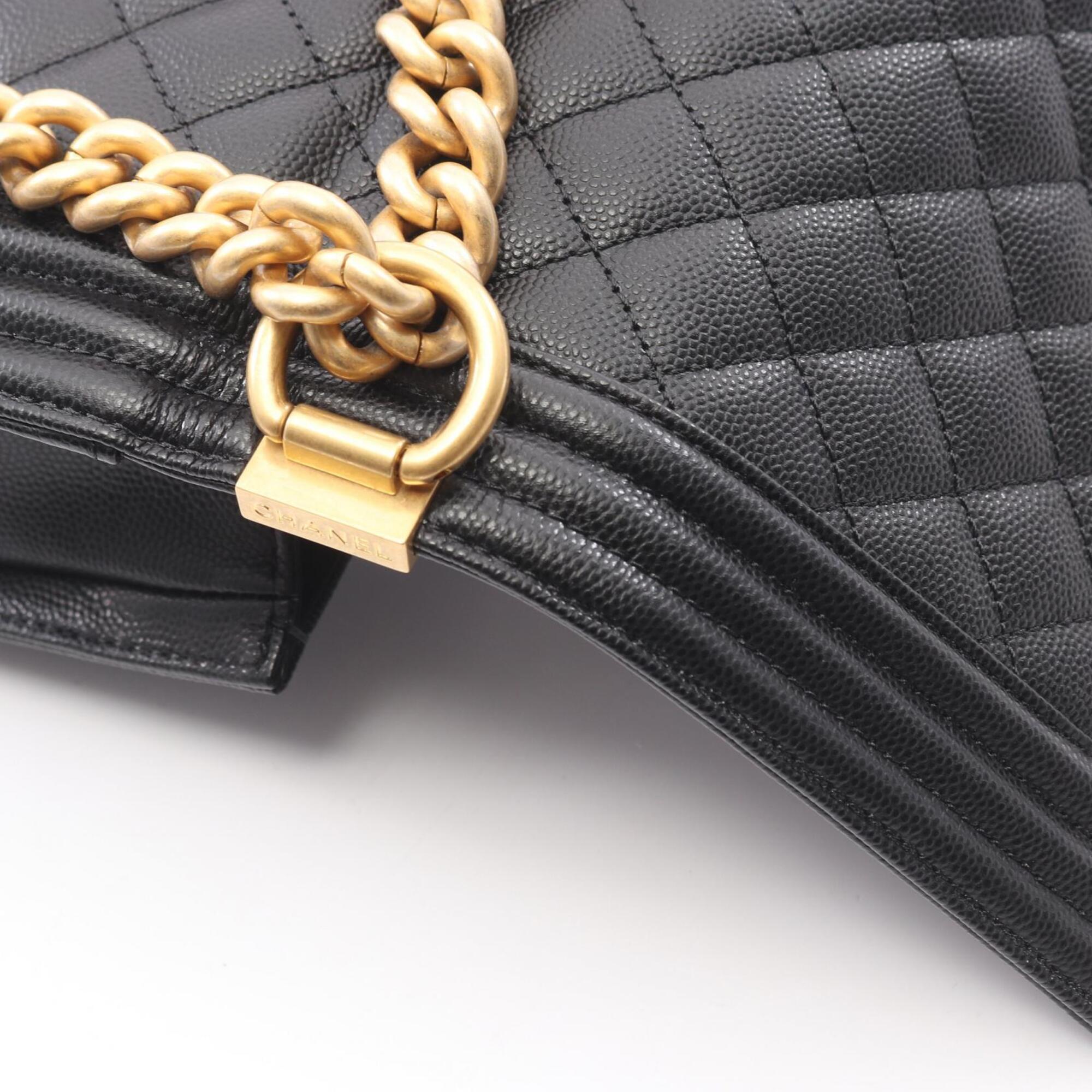 Chanel Black Grained Calfskin Handbag Shoulder Bag (Pre-Owned)