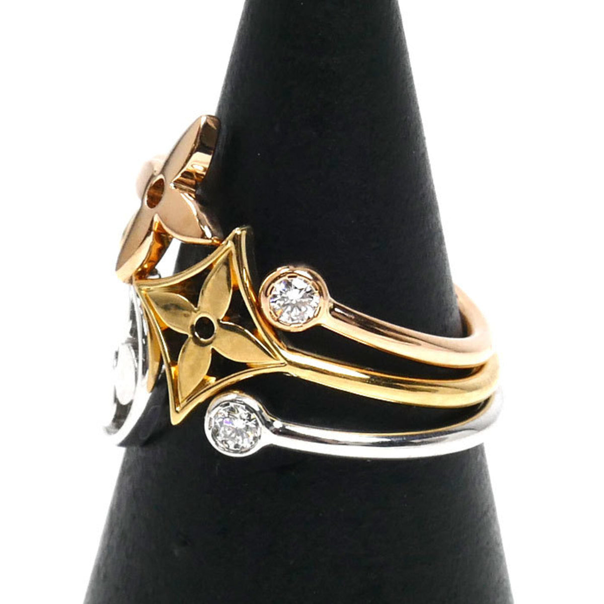 Louis Vuitton Yellow Gold (18K) Pink Gold (18K) White Gold (18K) Band Ring (Pre-Owned)