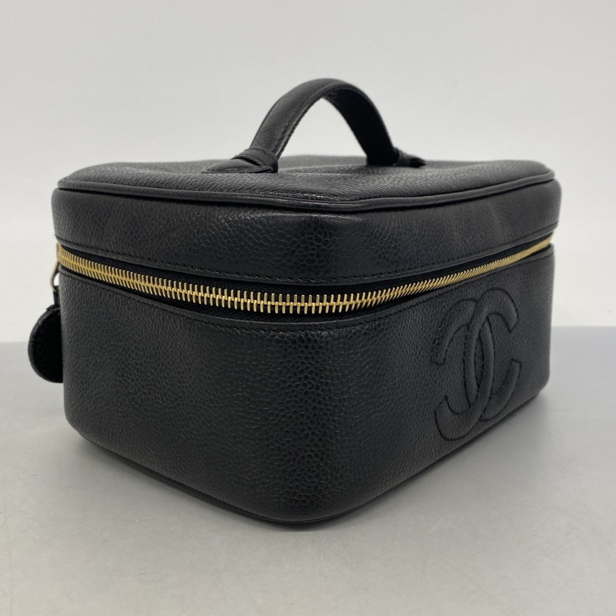 Chanel Black Grained Calfskin Vanity Bag (Pre-Owned)