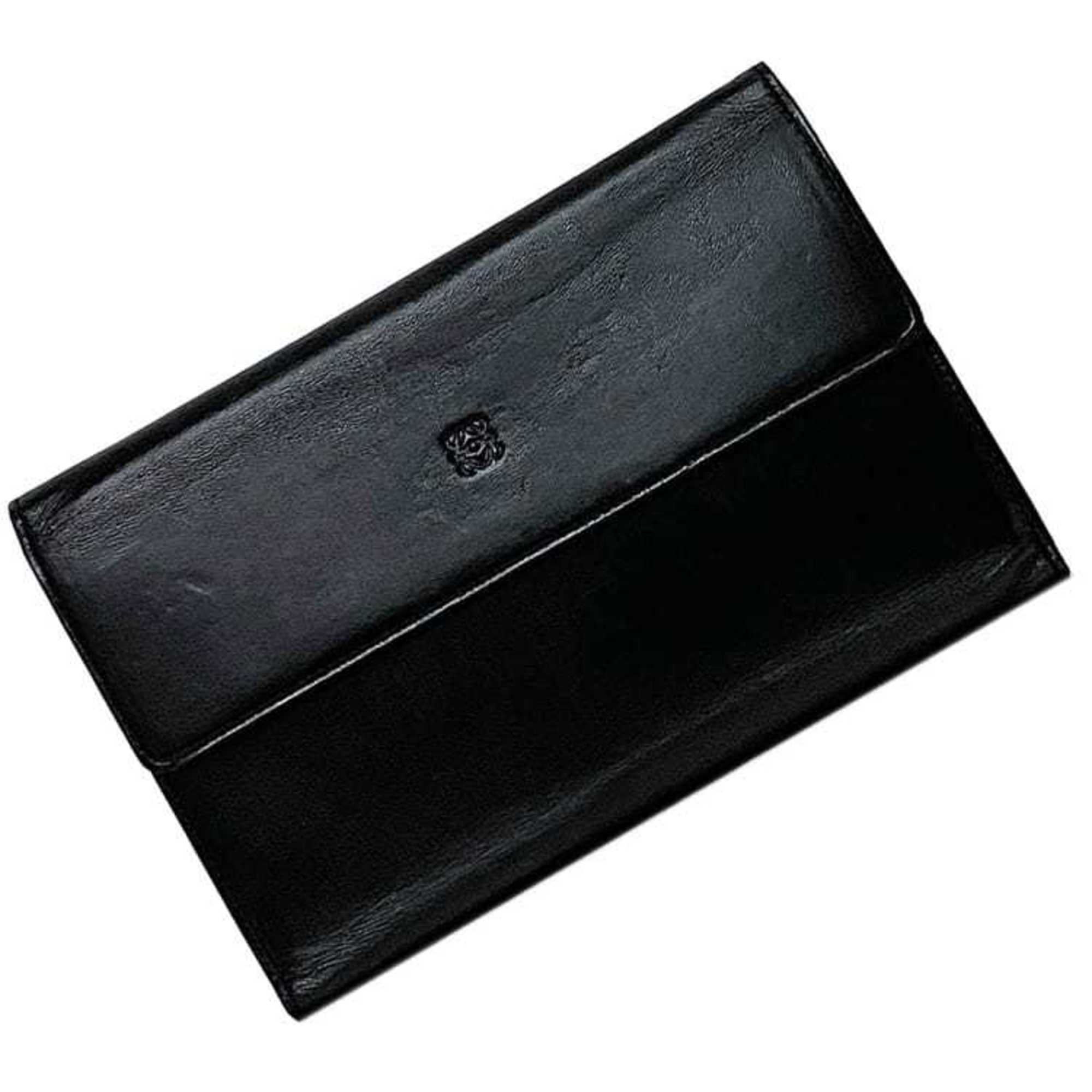 Loewe Black Nappa Leather Leather Wallet (Tri-Fold) (Pre-Owned)