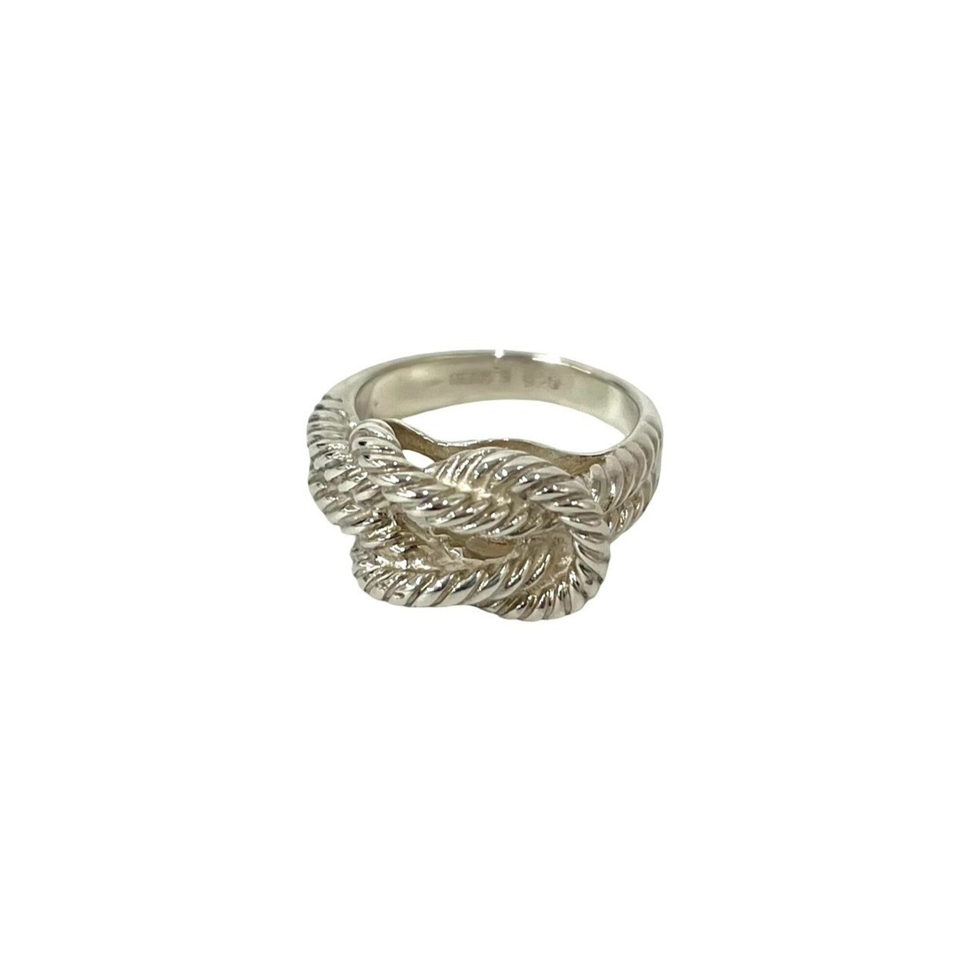 Hermes Silver Silver 925 Band Ring (Pre-Owned)