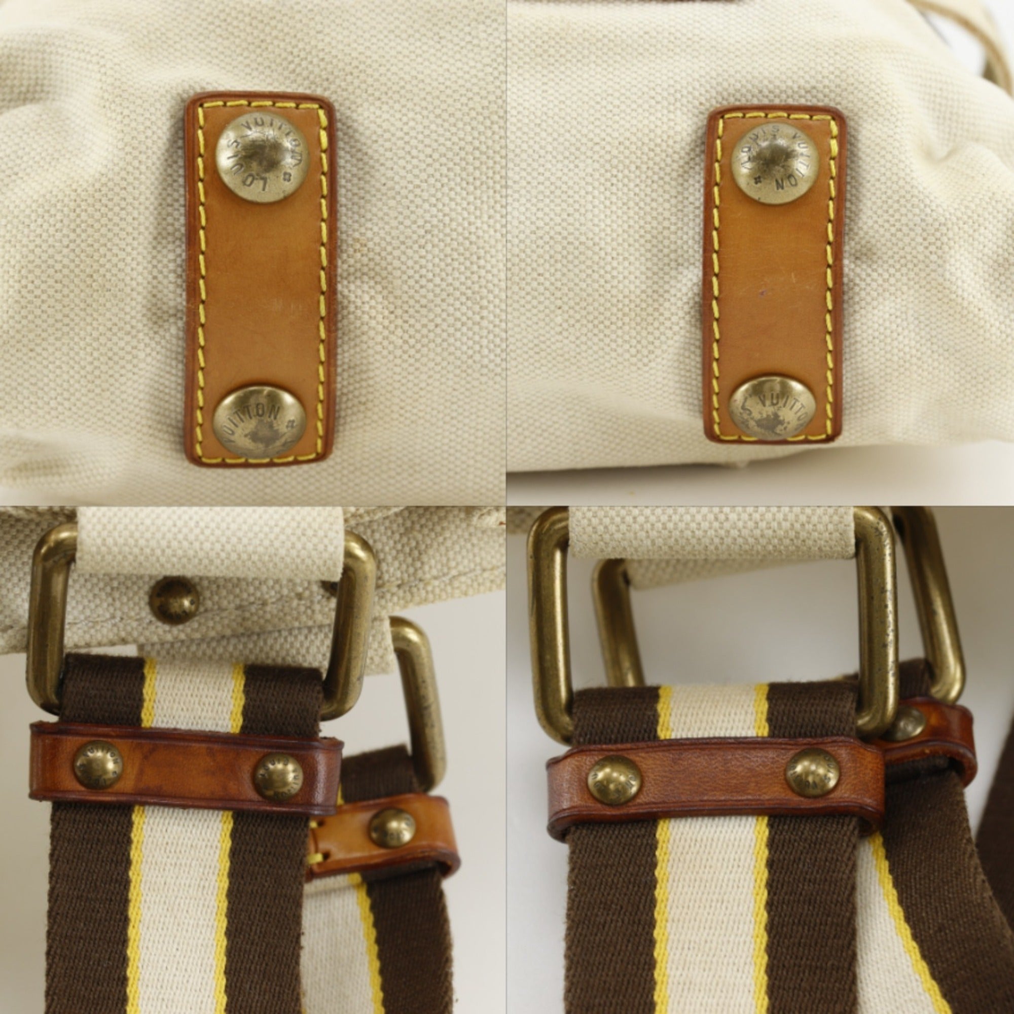 Louis Vuitton Beige Canvas Tote Bag (Pre-Owned)