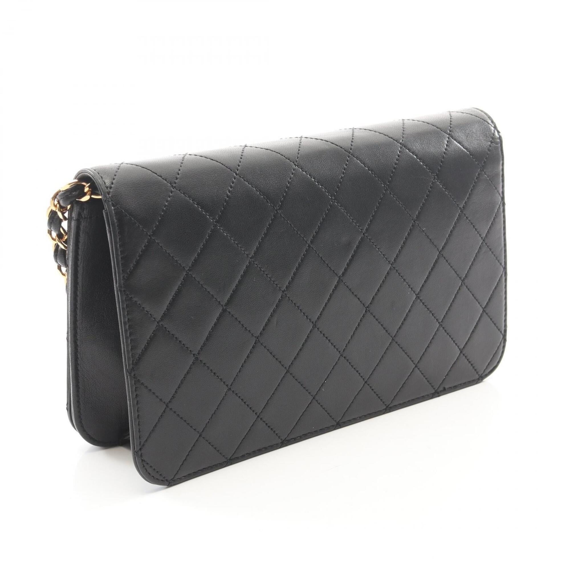 Chanel Black Leather Handbag Shoulder Bag (Pre-Owned)