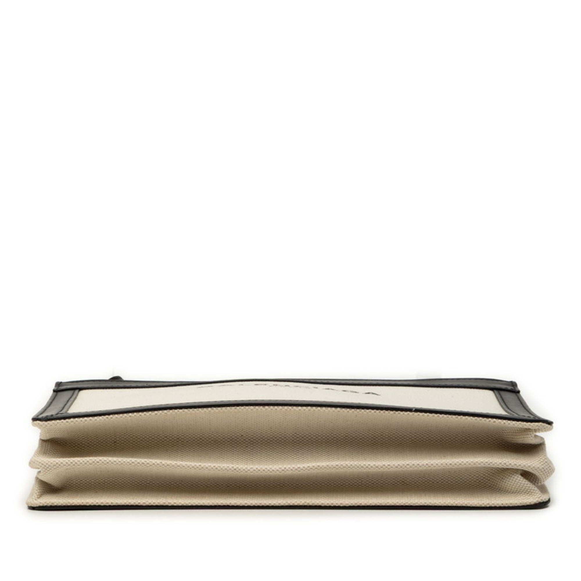 Balenciaga Black Ivory Canvas Leather Shoulder Bag (Pre-Owned)