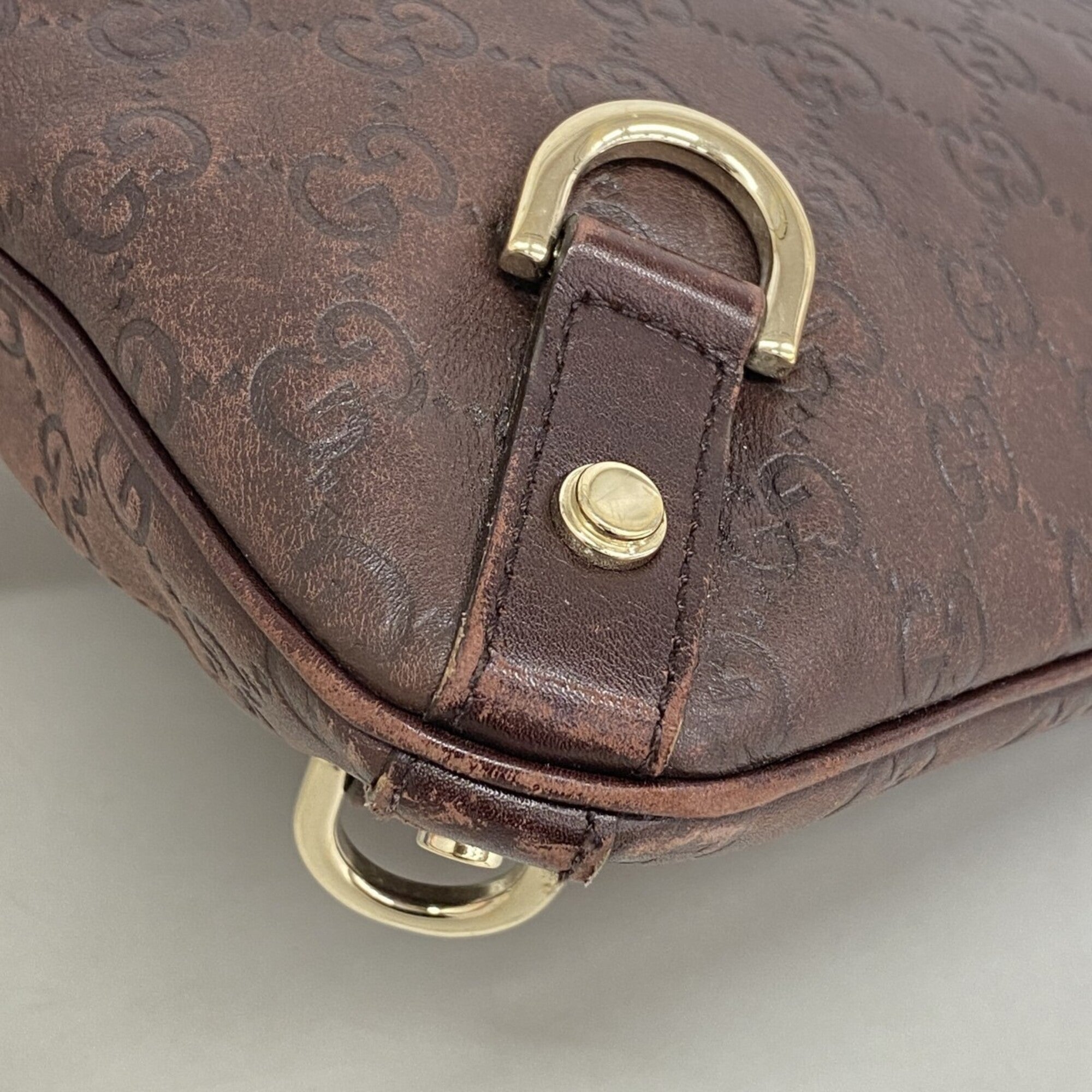 Gucci Brown Leather Shoulder Bag (Pre-Owned)