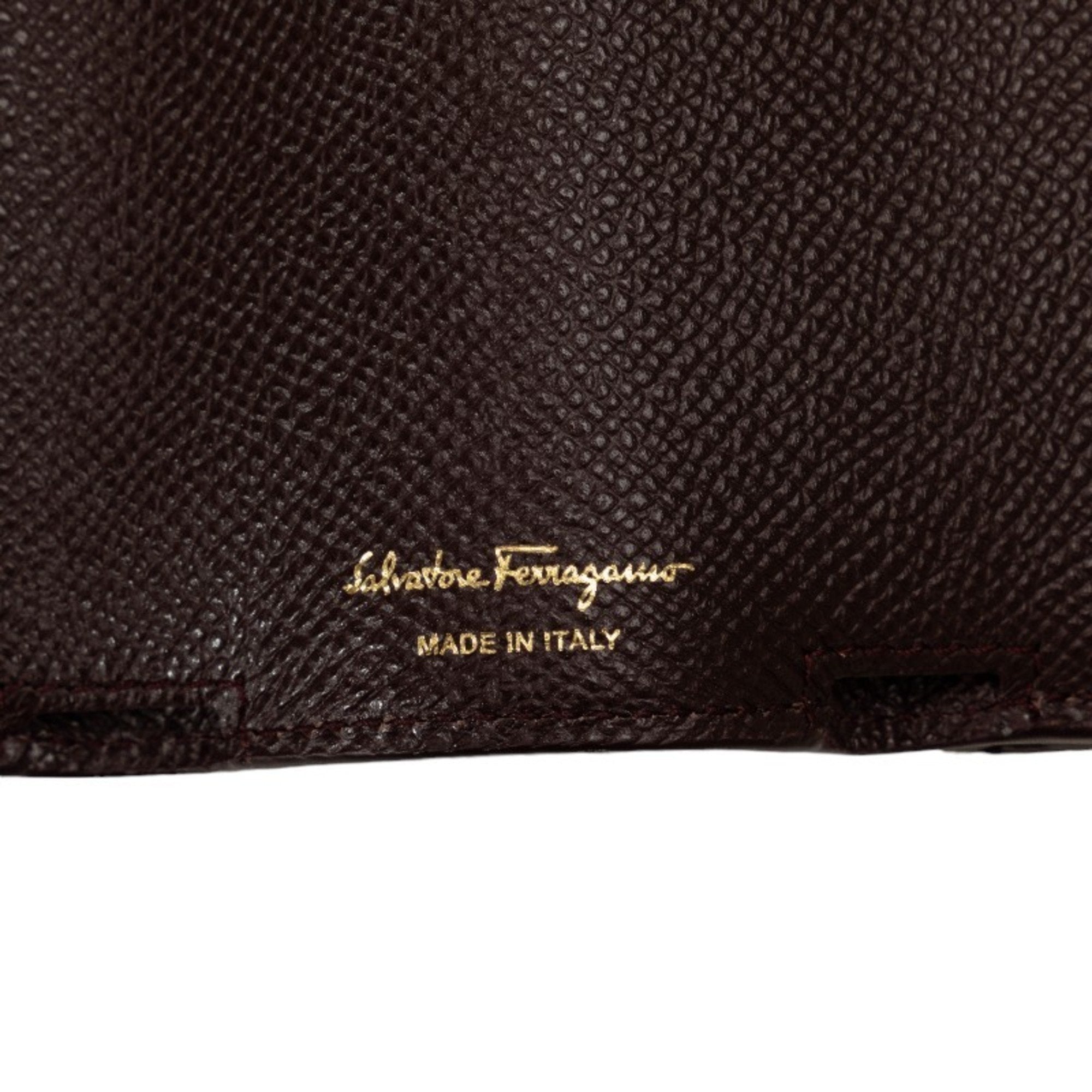 Salvatore Ferragamo Brown Leather Wallet (Tri-Fold) (Pre-Owned)