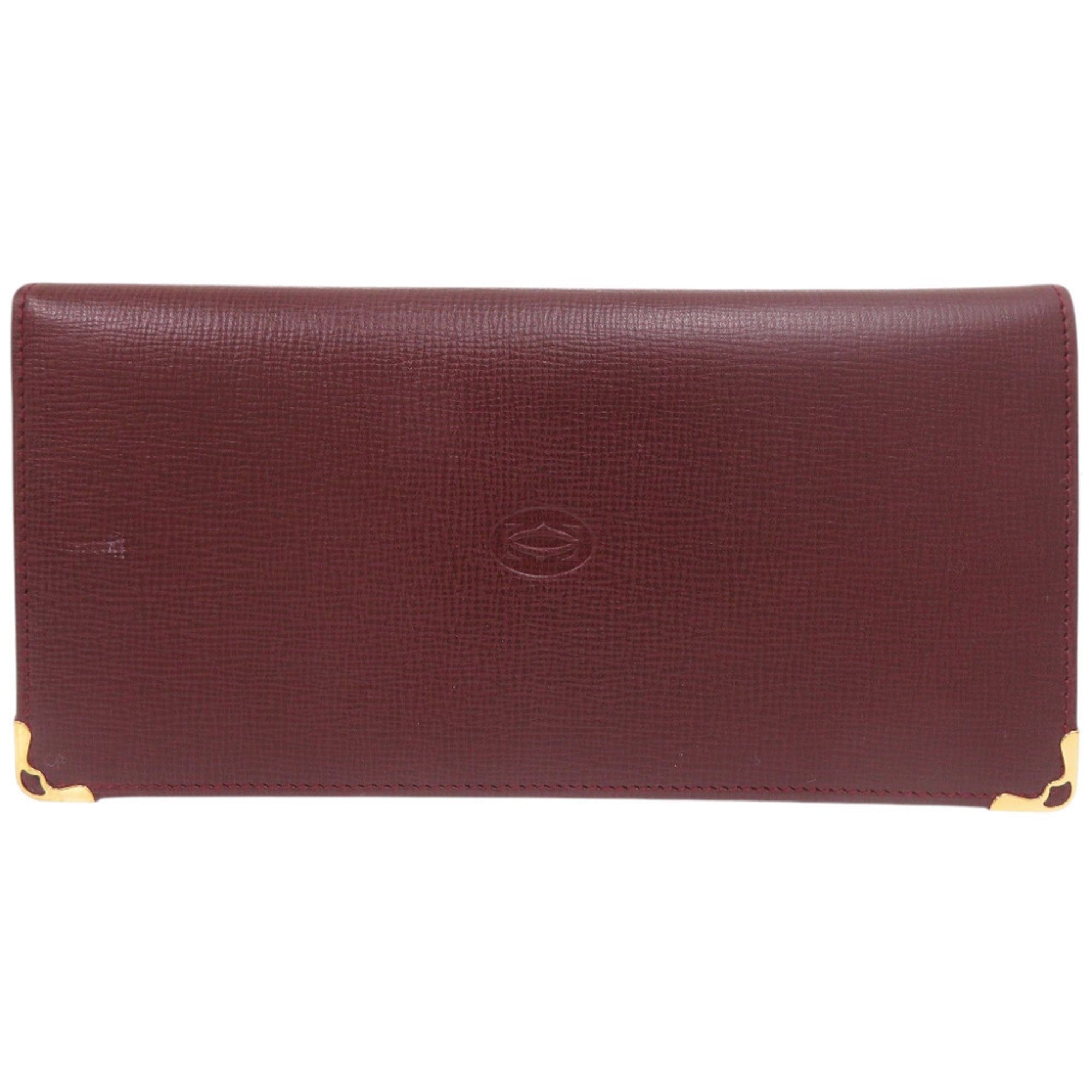Cartier Bordeaux Leather Long Wallet (Bi-Fold) (Pre-Owned)