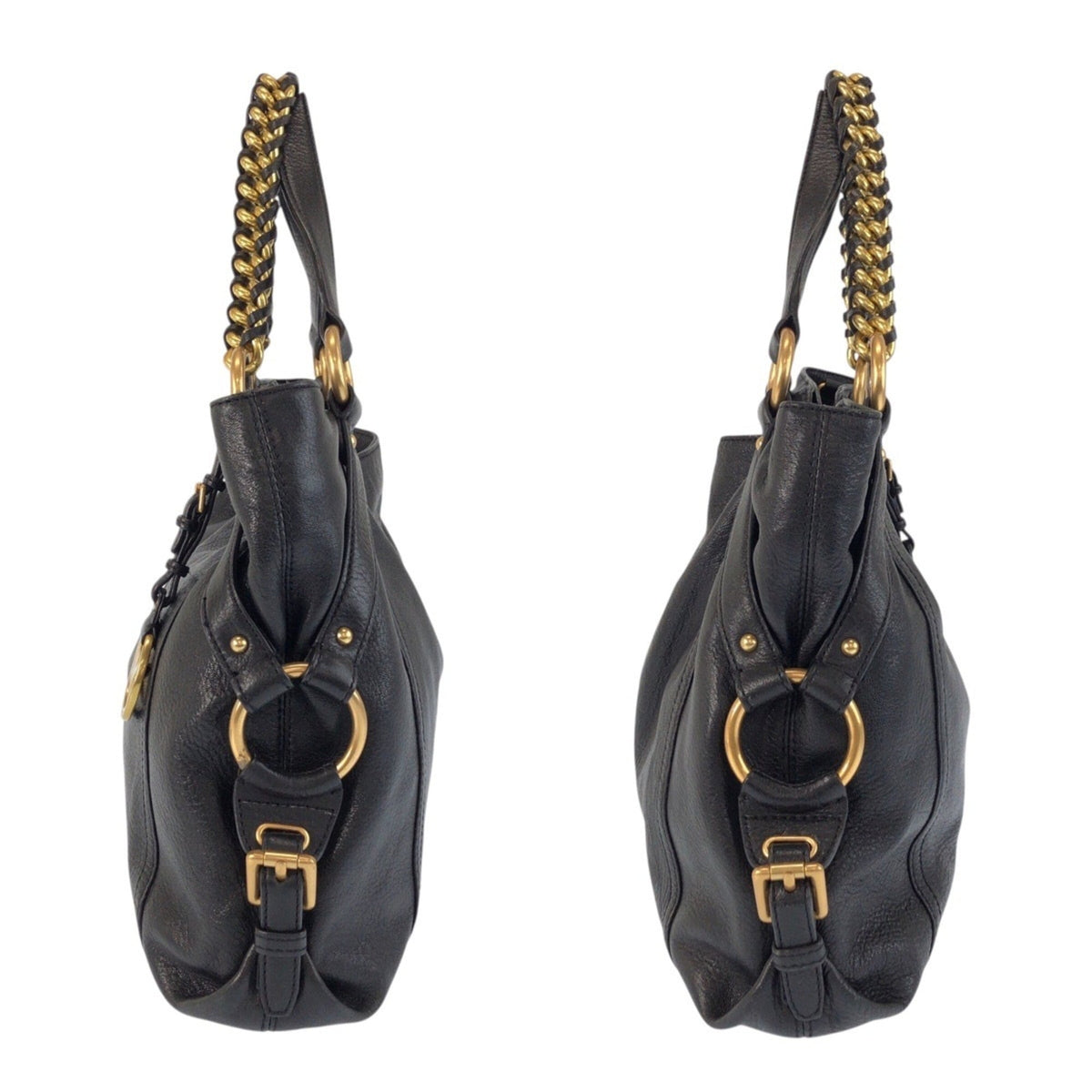 Michael Kors Black Leather Shoulder Bag Tote Bag (Pre-Owned)