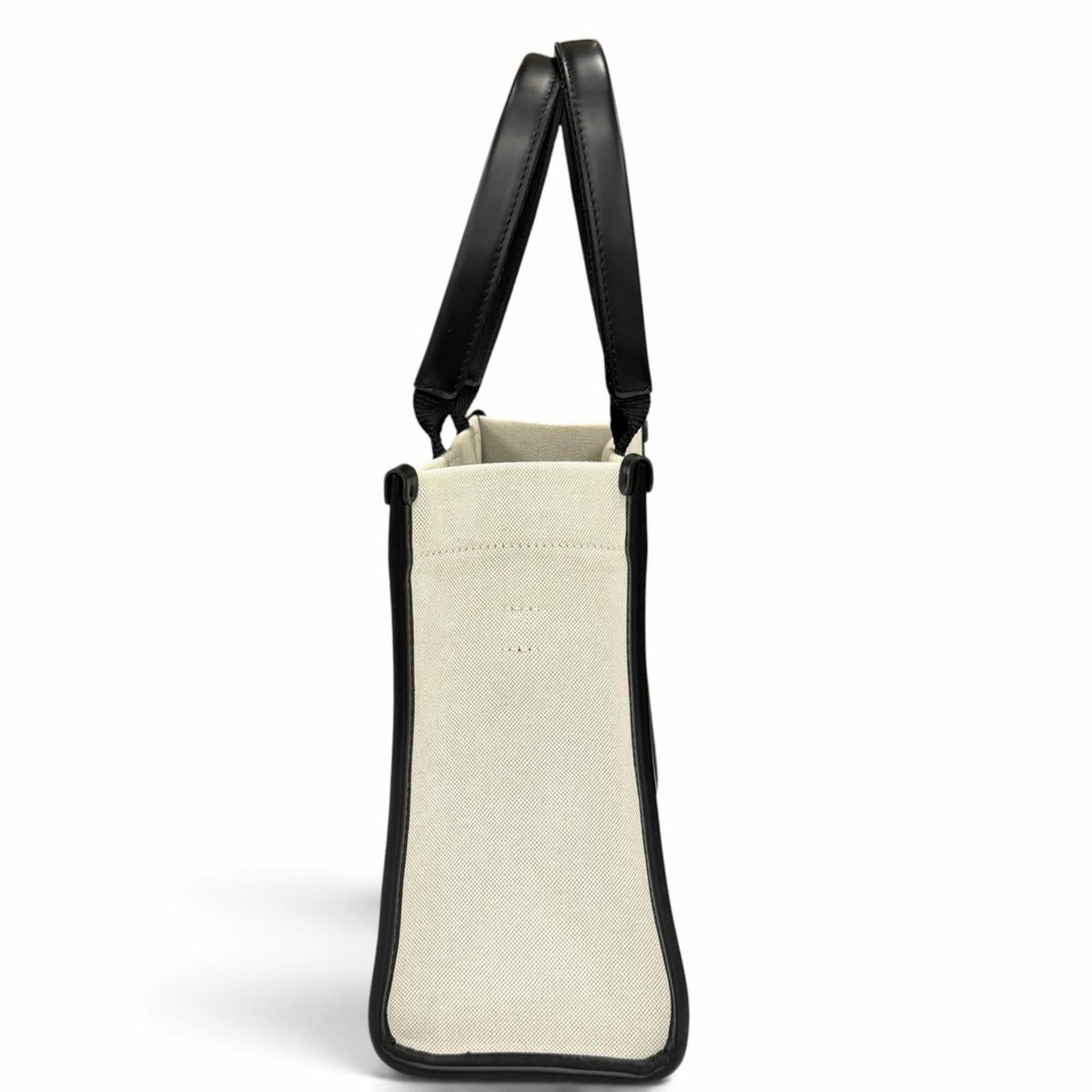 Balenciaga Black Ivory Canvas Leather Handbag (Pre-Owned)