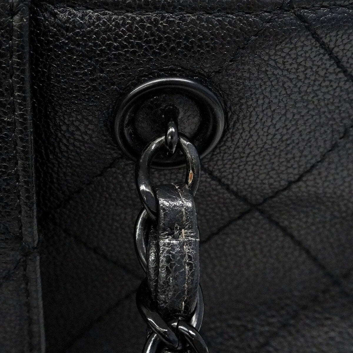 Chanel Black Grained Calfskin Tote Bag (Pre-Owned)