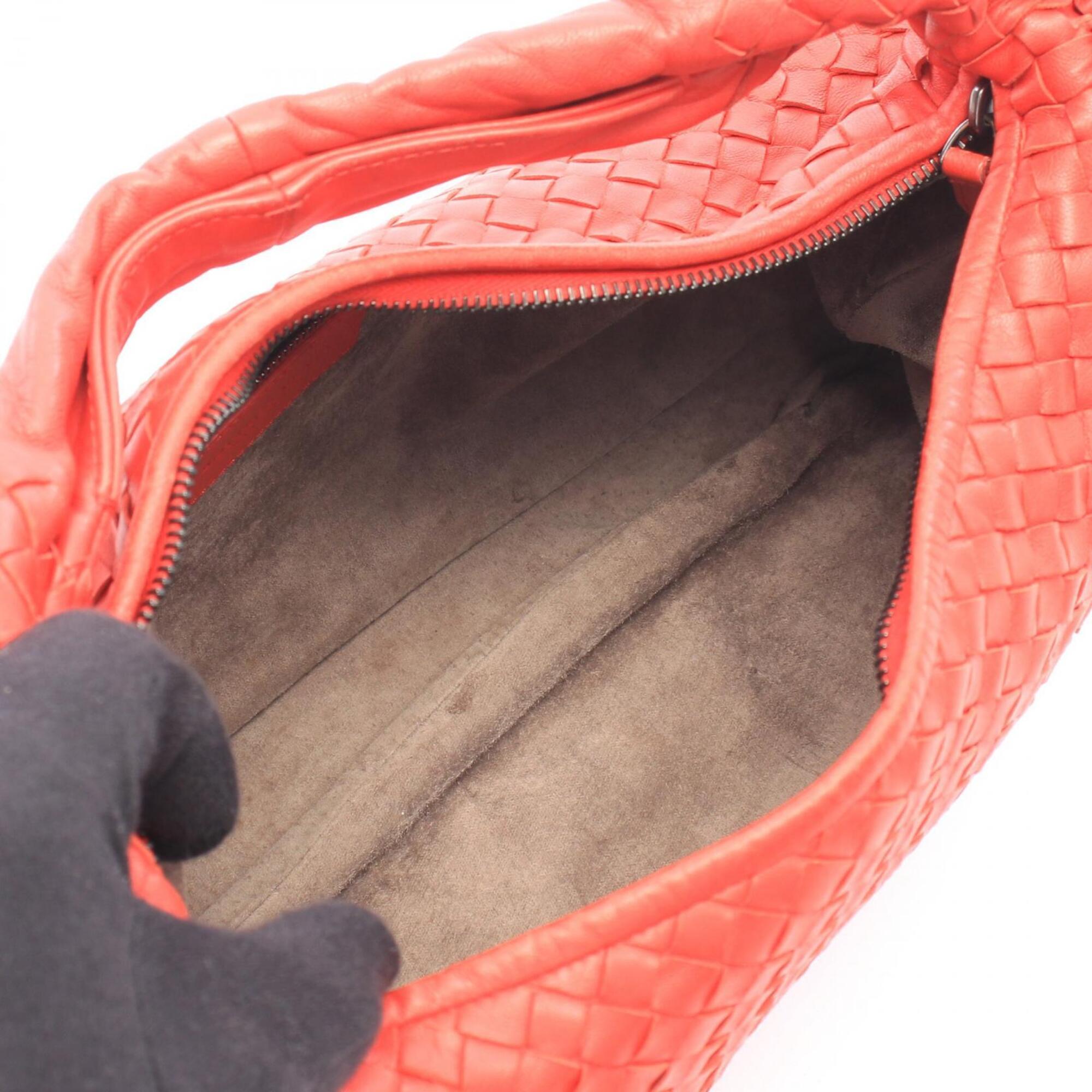 Bottega Veneta Red Color Leather Handbag Shoulder Bag (Pre-Owned)