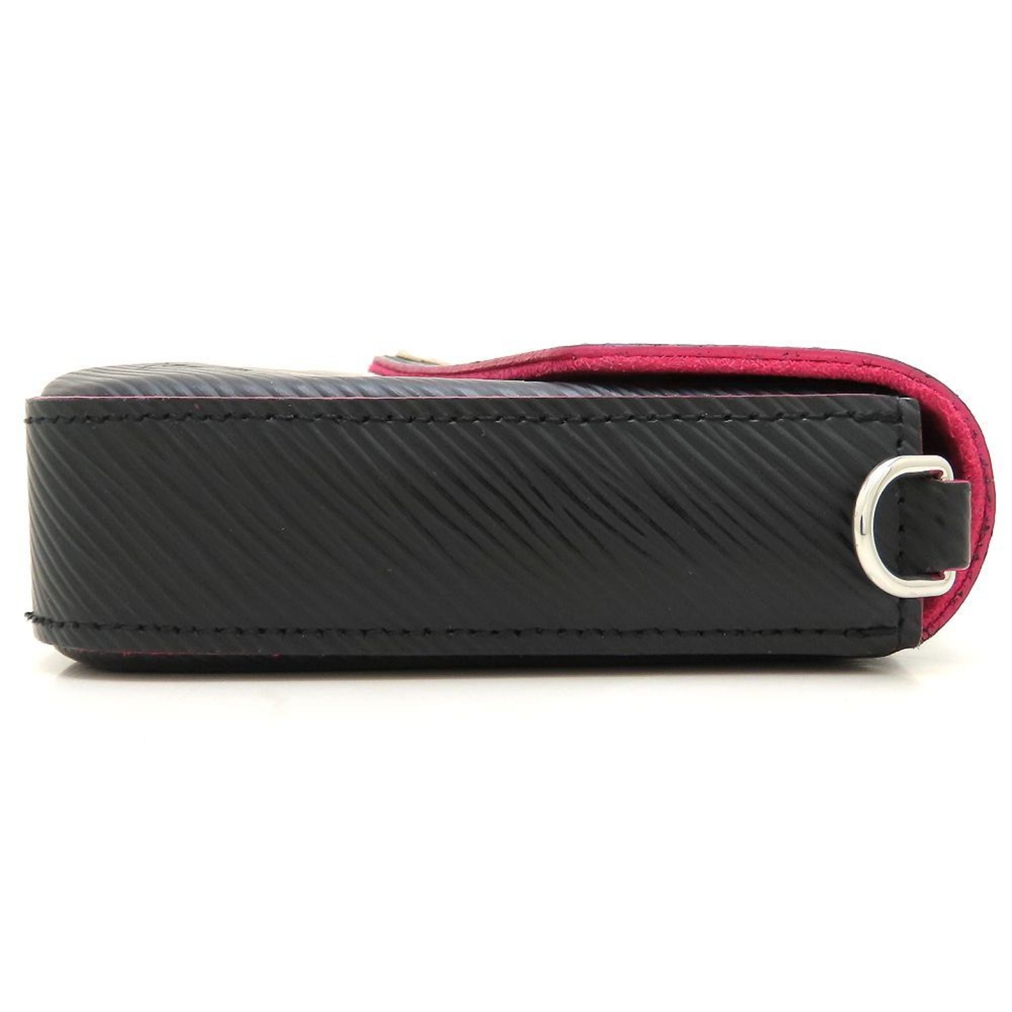 Louis Vuitton Hot Pink Noir Leather Pochette (Pre-Owned)