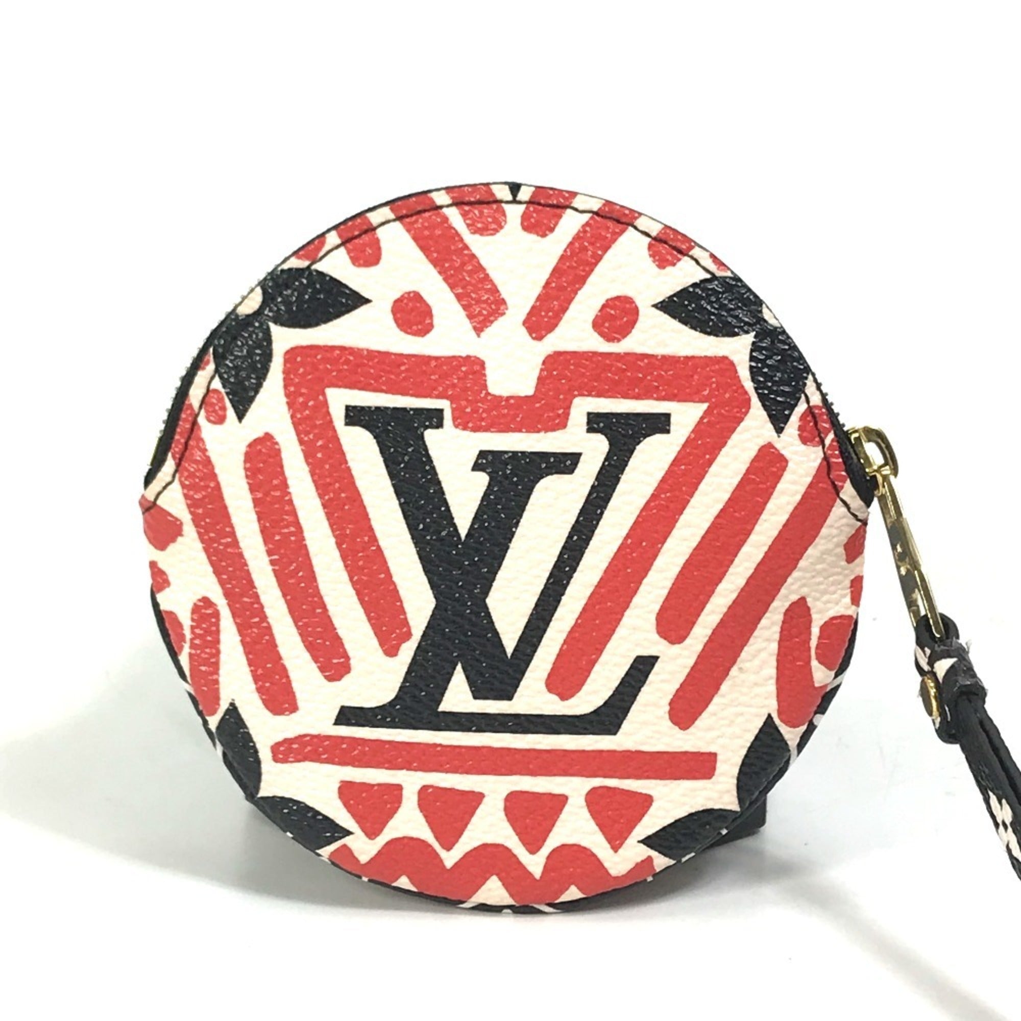 Louis Vuitton Monogram Black Red Color White Monogram Coin Purse/Coin Case (Pre-Owned)