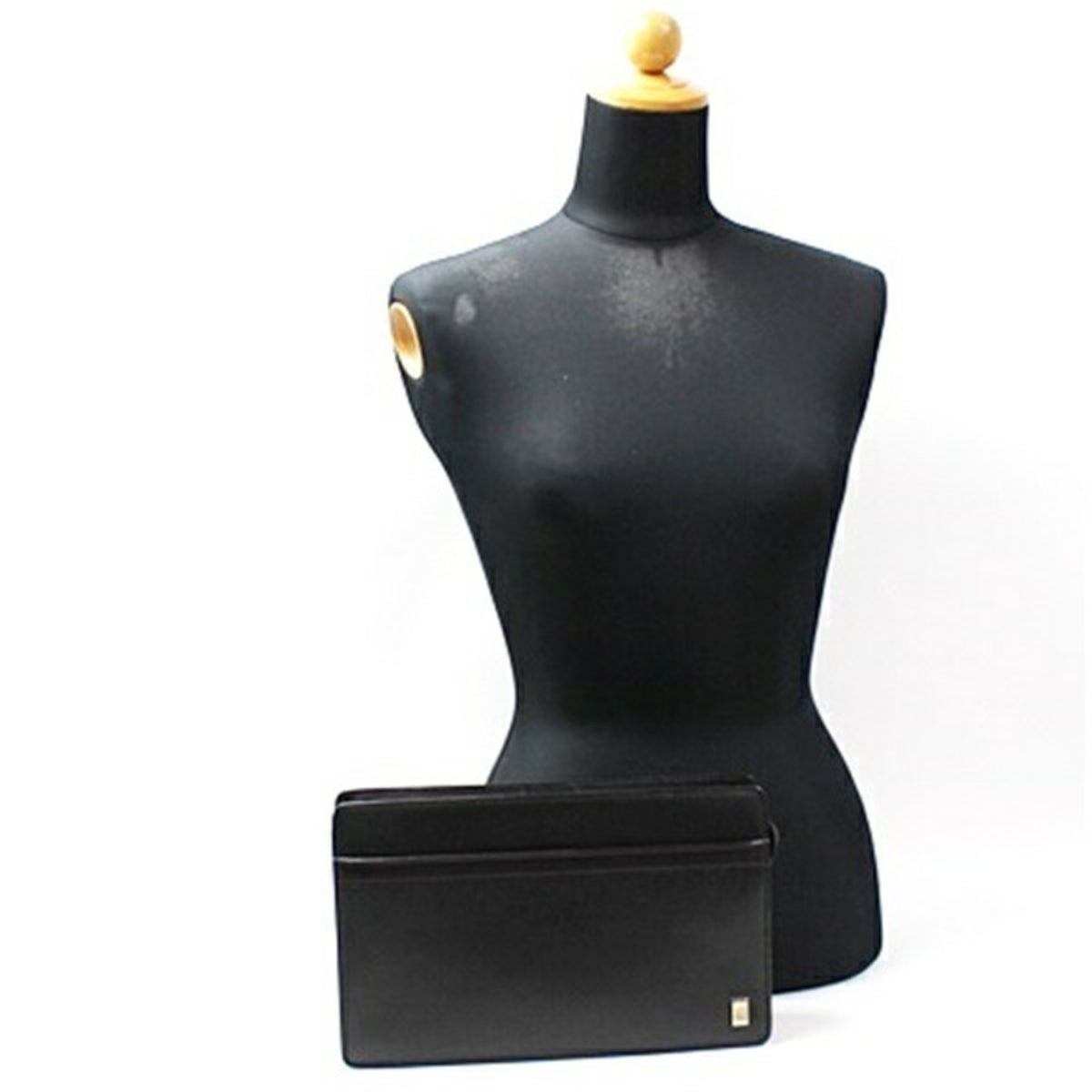 Dunhill Dark Brown Navy Leather Clutch Bag (Pre-Owned)