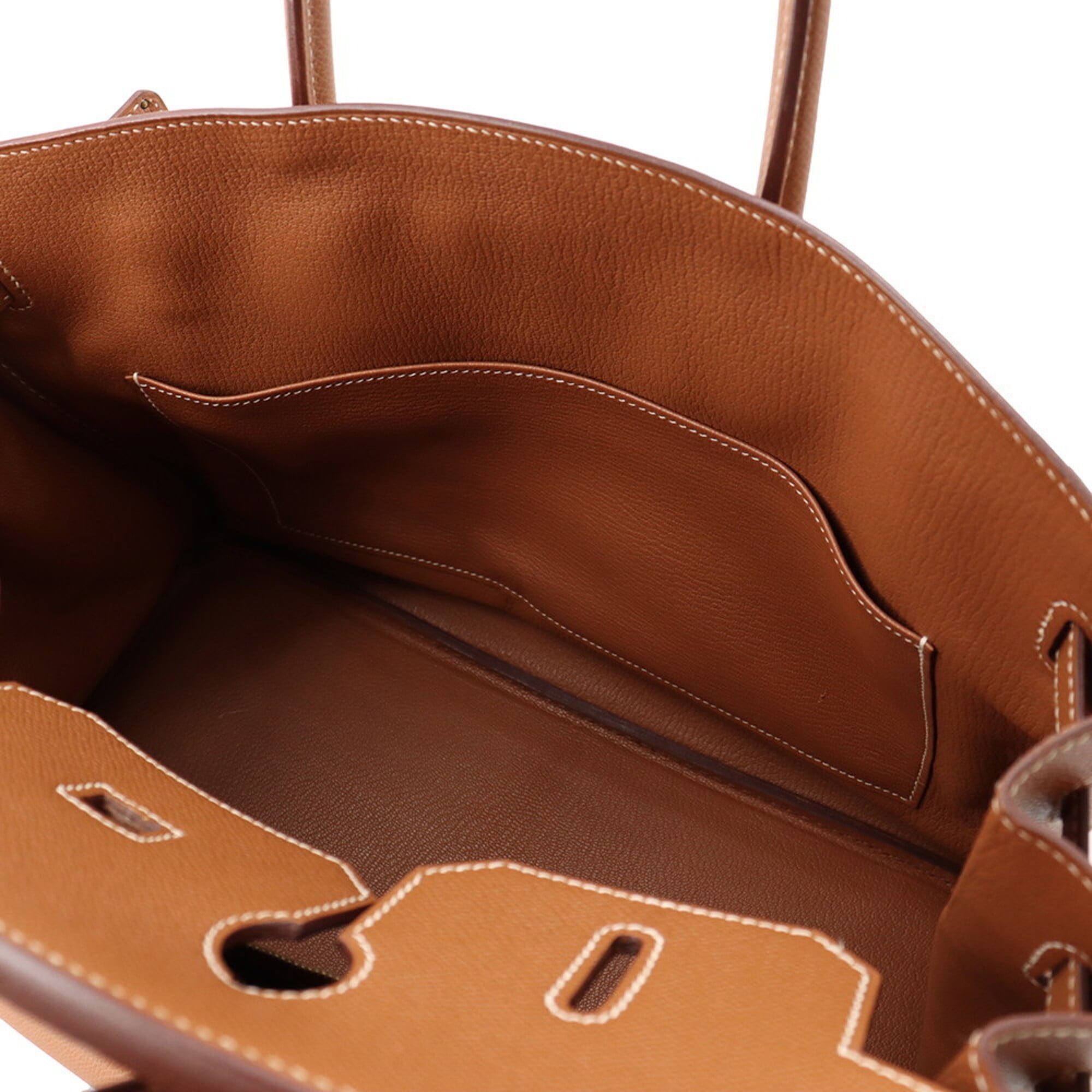 Hermes Beige Gold Gold Brown Courchevel Leather Handbag (Pre-Owned)
