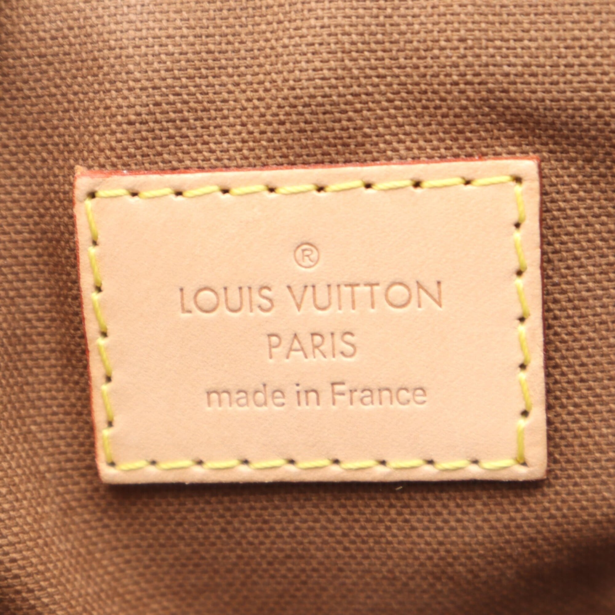 Louis Vuitton Beige Brown Coated Canvas Leather Handbag (Pre-Owned)