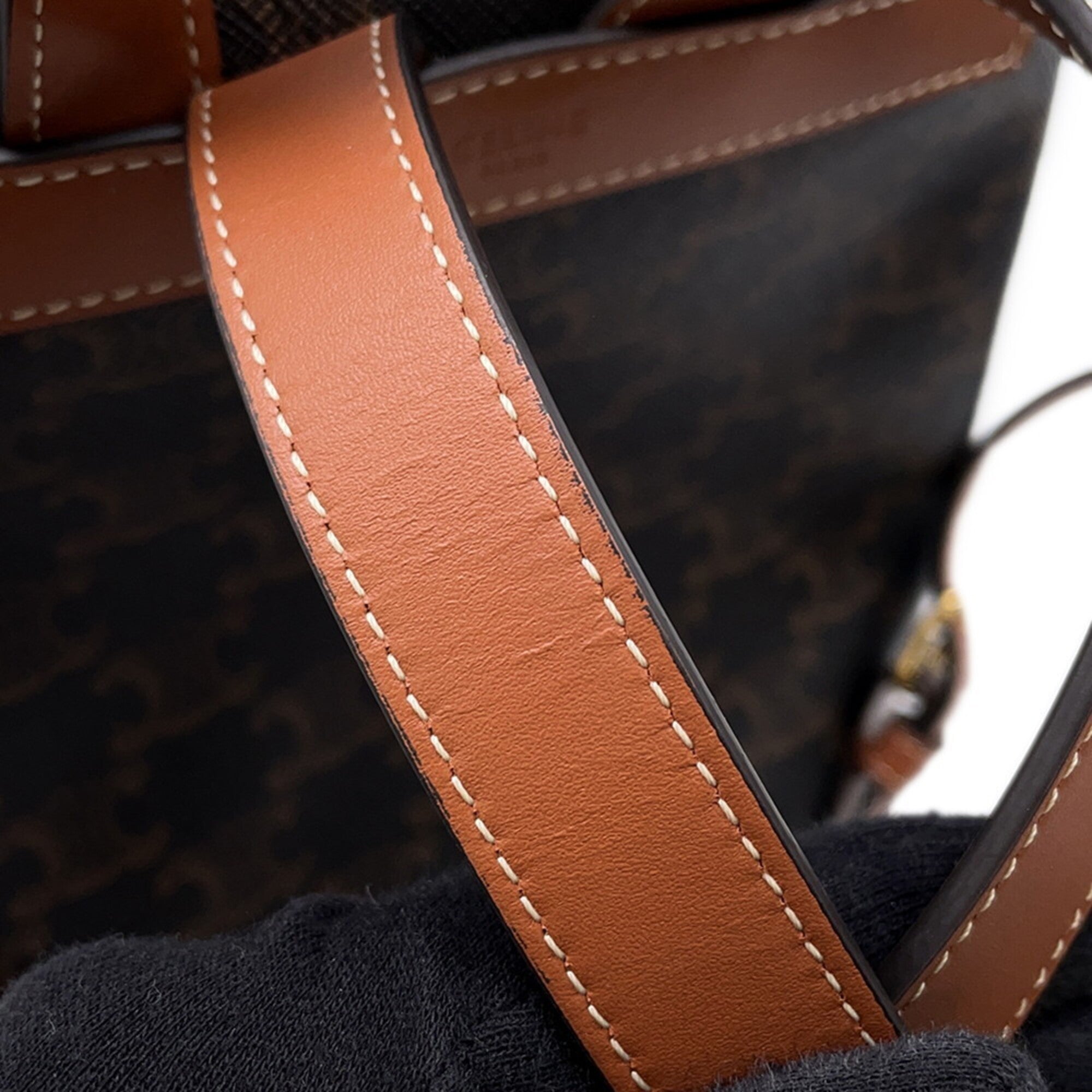 Celine Brown Pvc Leather Backpack Handbag (Pre-Owned)