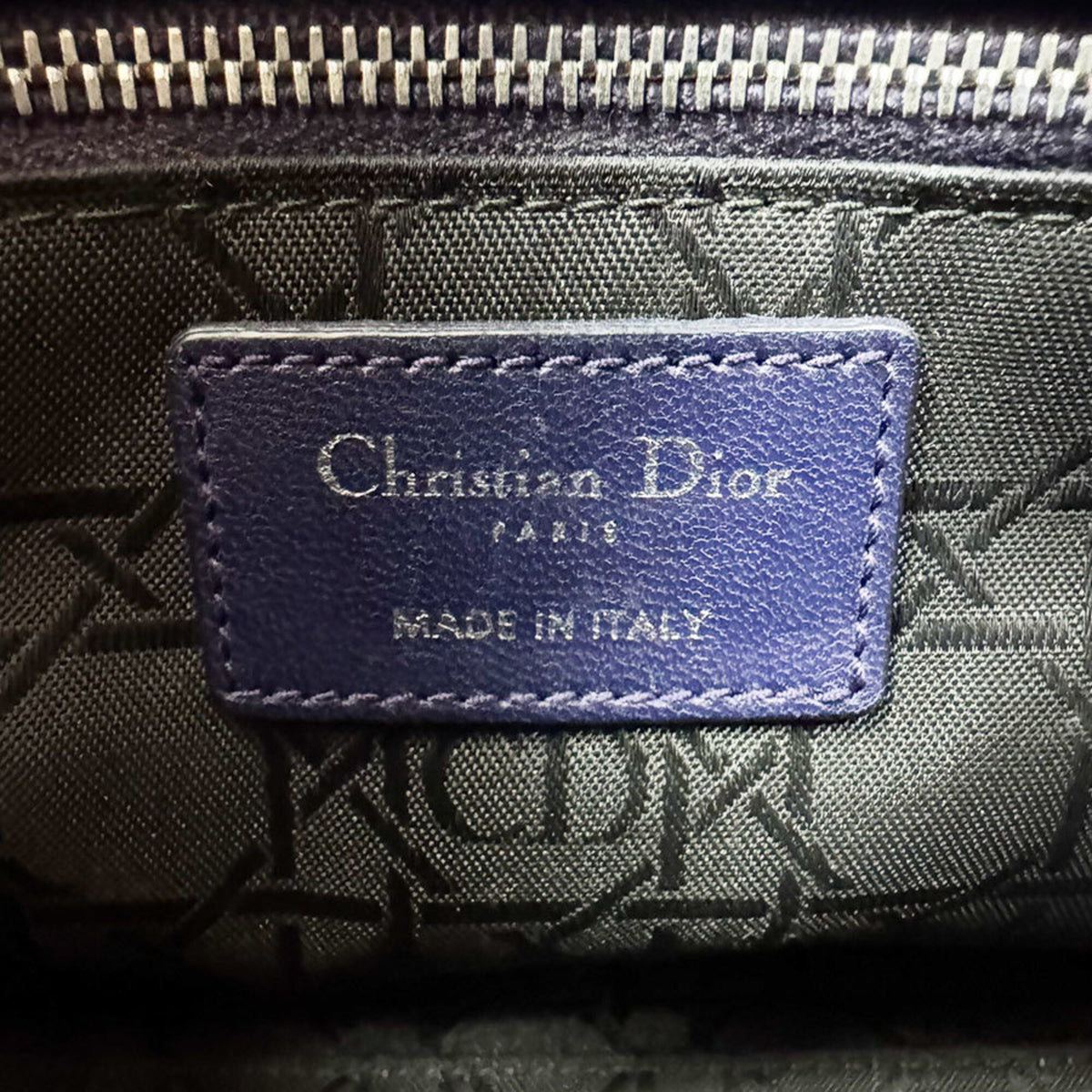 Christian Dior Navy Leather Handbag Shoulder Bag (Pre-Owned)